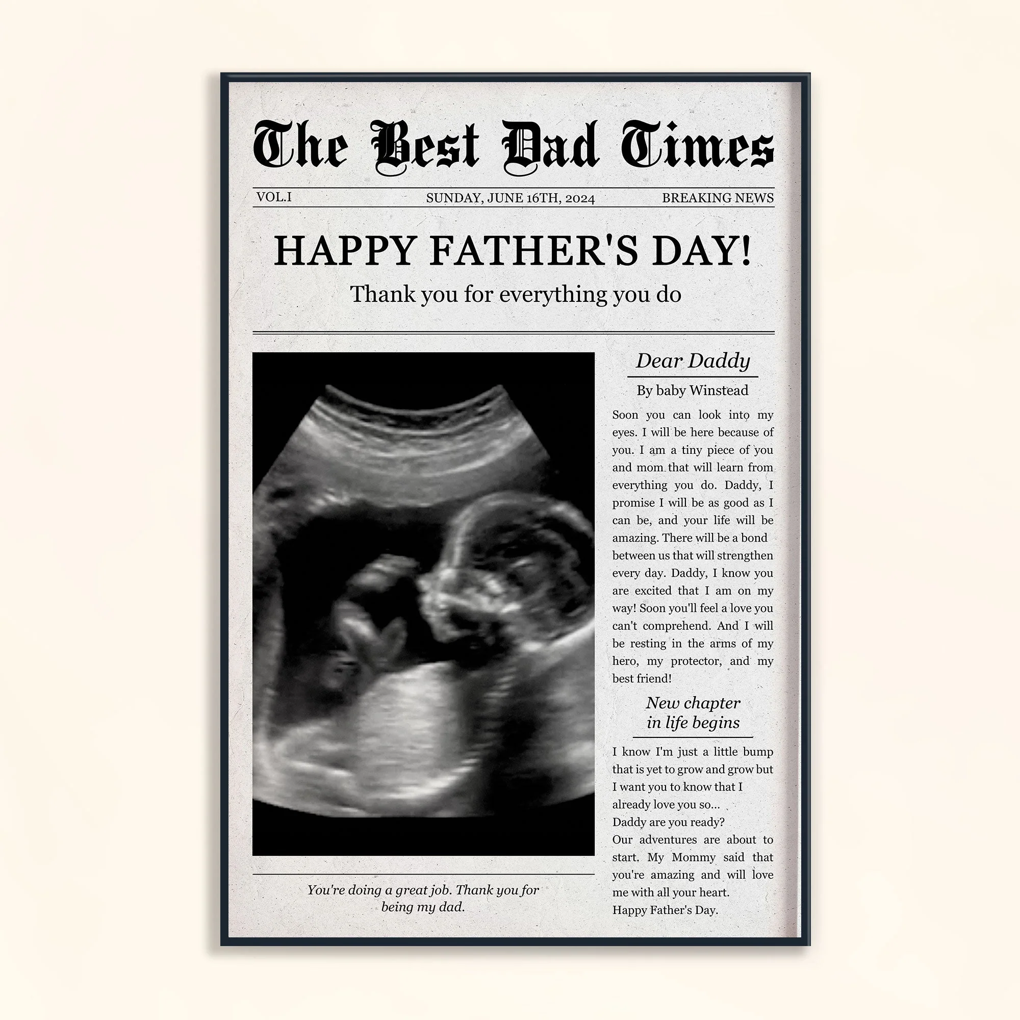 The Best Dad Times Father's Day Gift - Personalized Photo Poster - Image 2