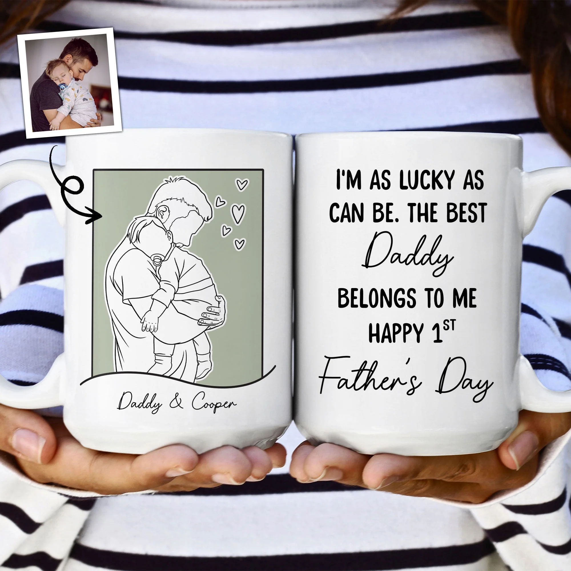 The Best Daddy Belongs To Me - Personalized Mug - Image 2