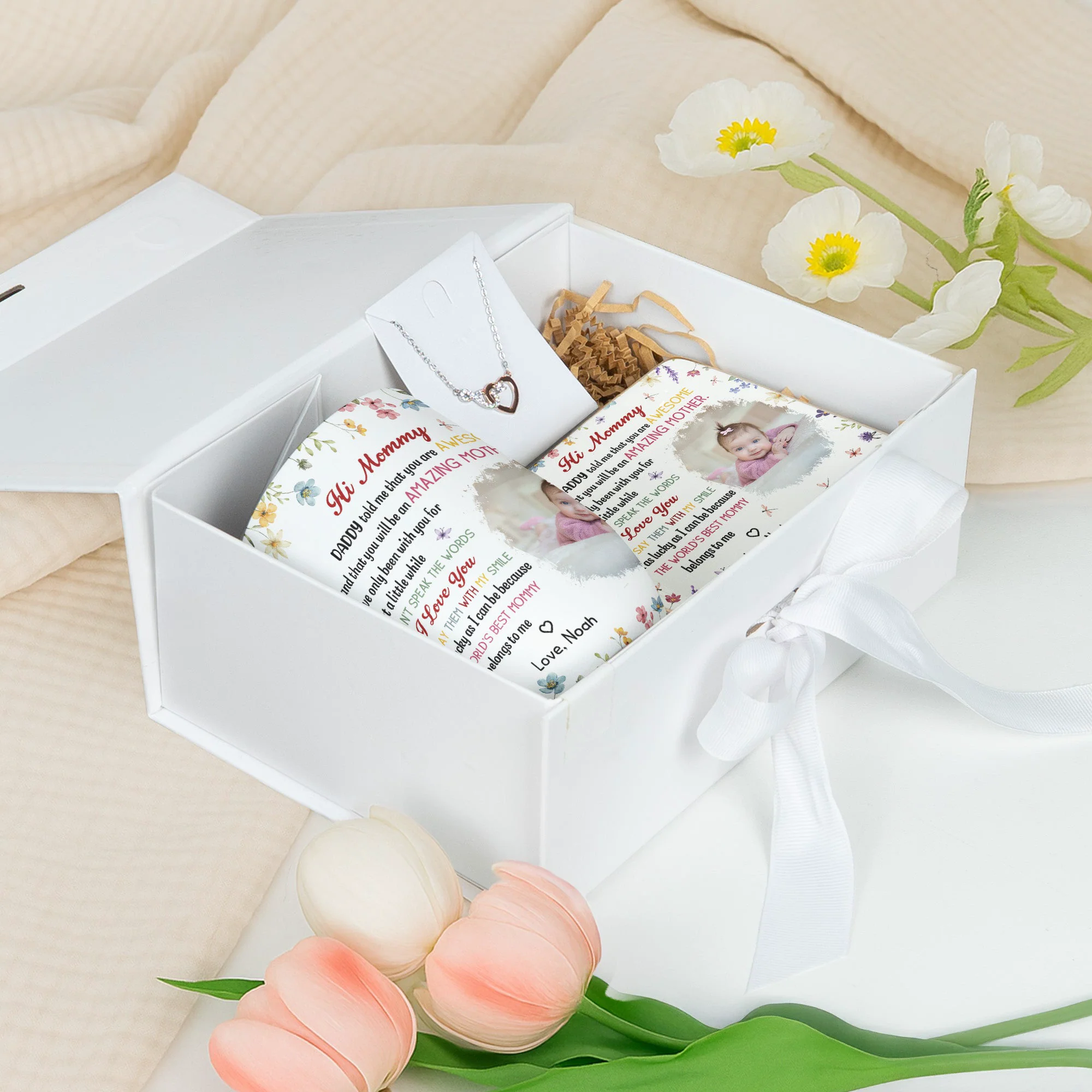 The Best Mommy Belongs To Me First Mom New Mom Gift - Personalized Infinity Necklace Gift Box Set - Image 6