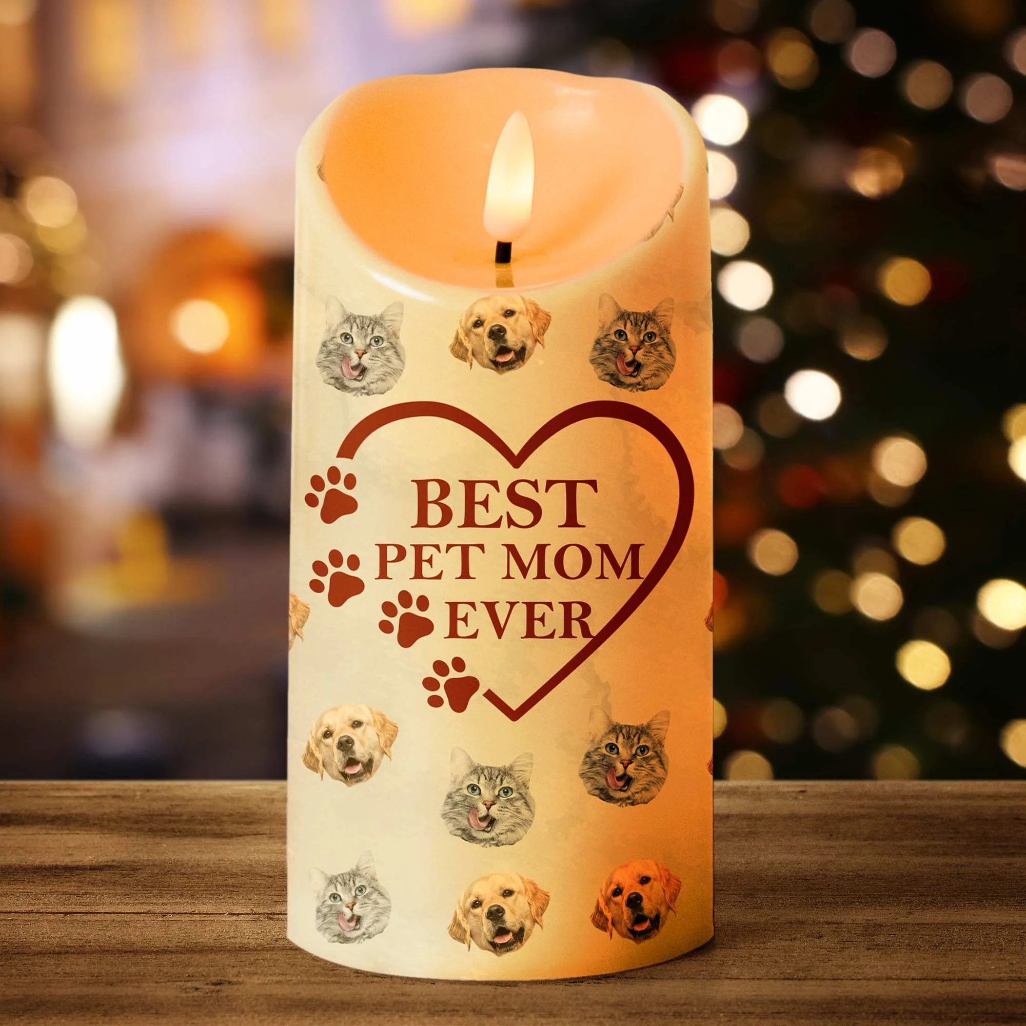 The Best Pet Mom - Personalized Photo LED Candle - Image 2
