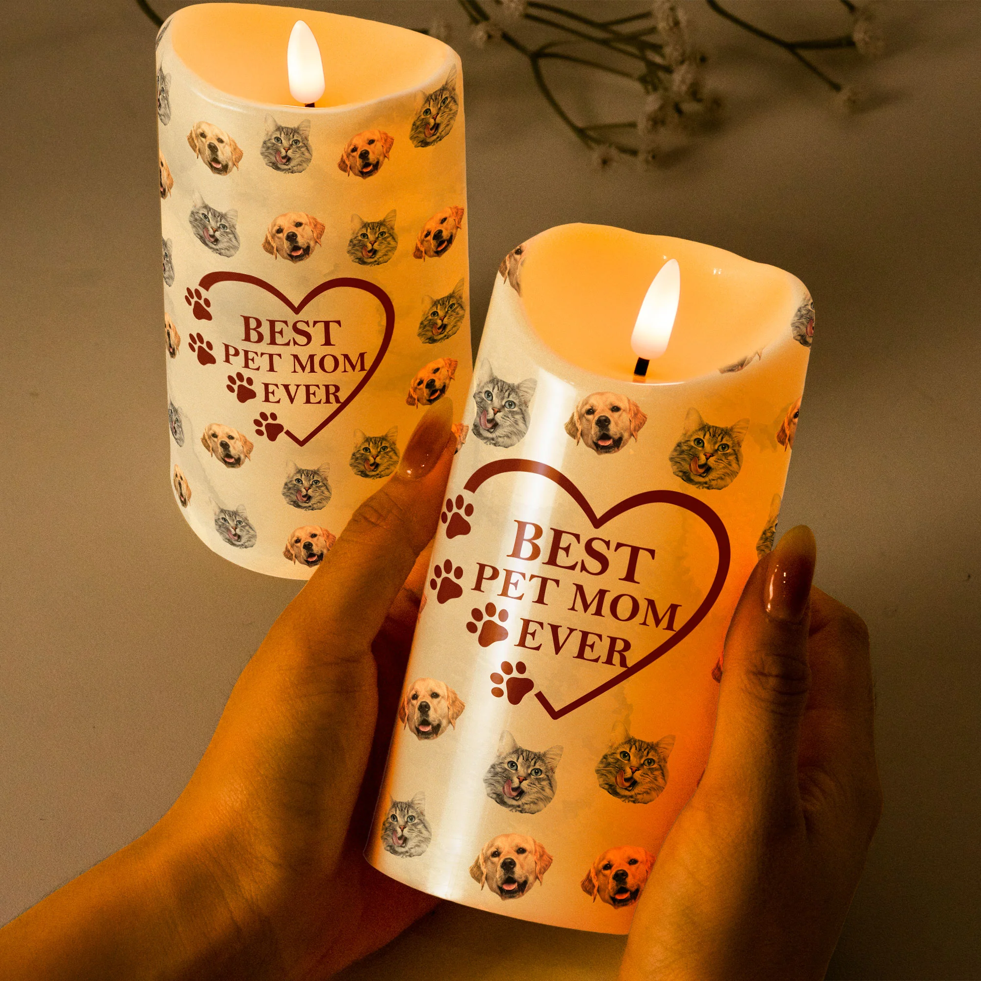 The Best Pet Mom - Personalized Photo LED Candle - Image 5