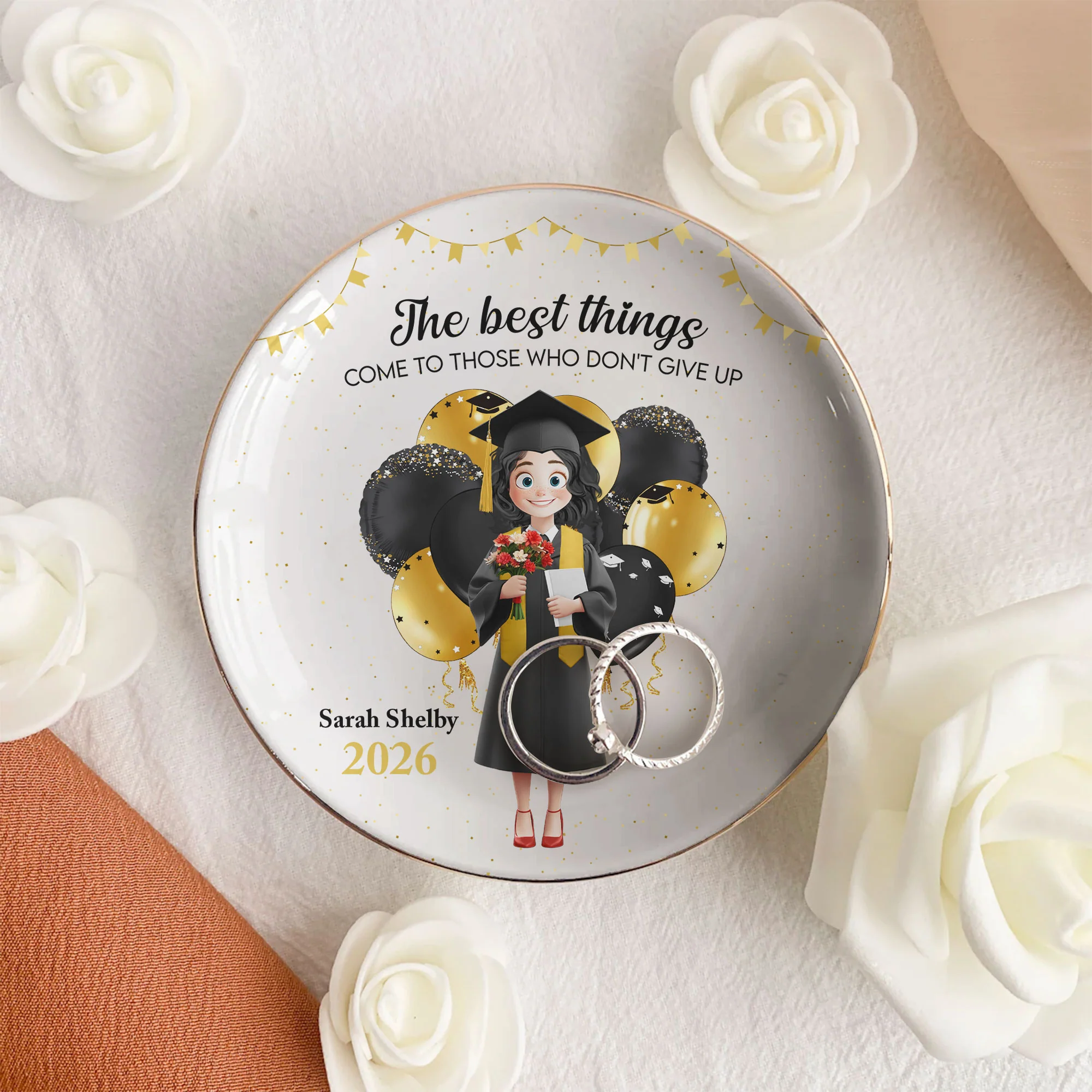 The Best Things Come To Those Who Don't Give Up - Personalized Jewelry Dish - Image 3