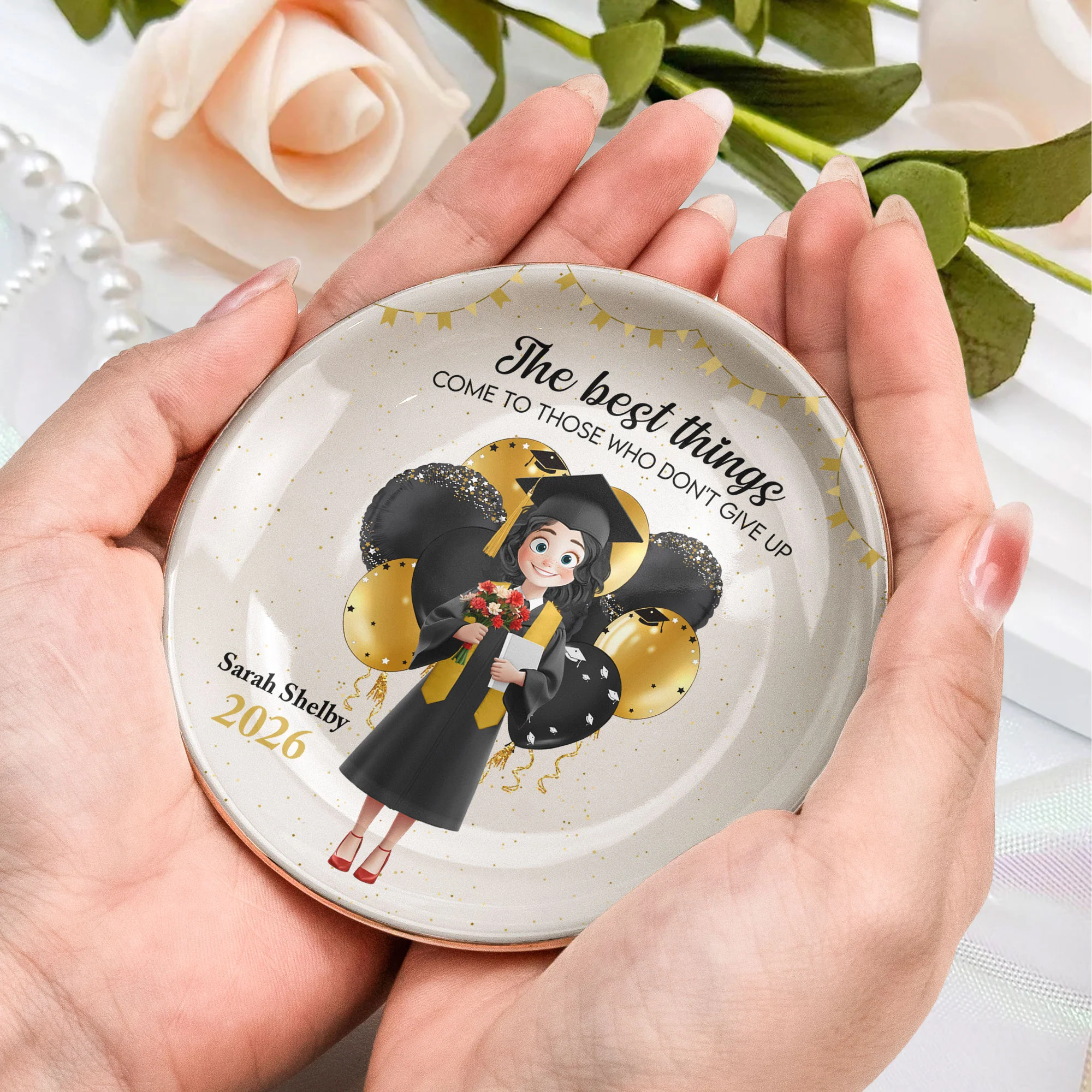 The Best Things Come To Those Who Don't Give Up - Personalized Jewelry Dish - Image 4