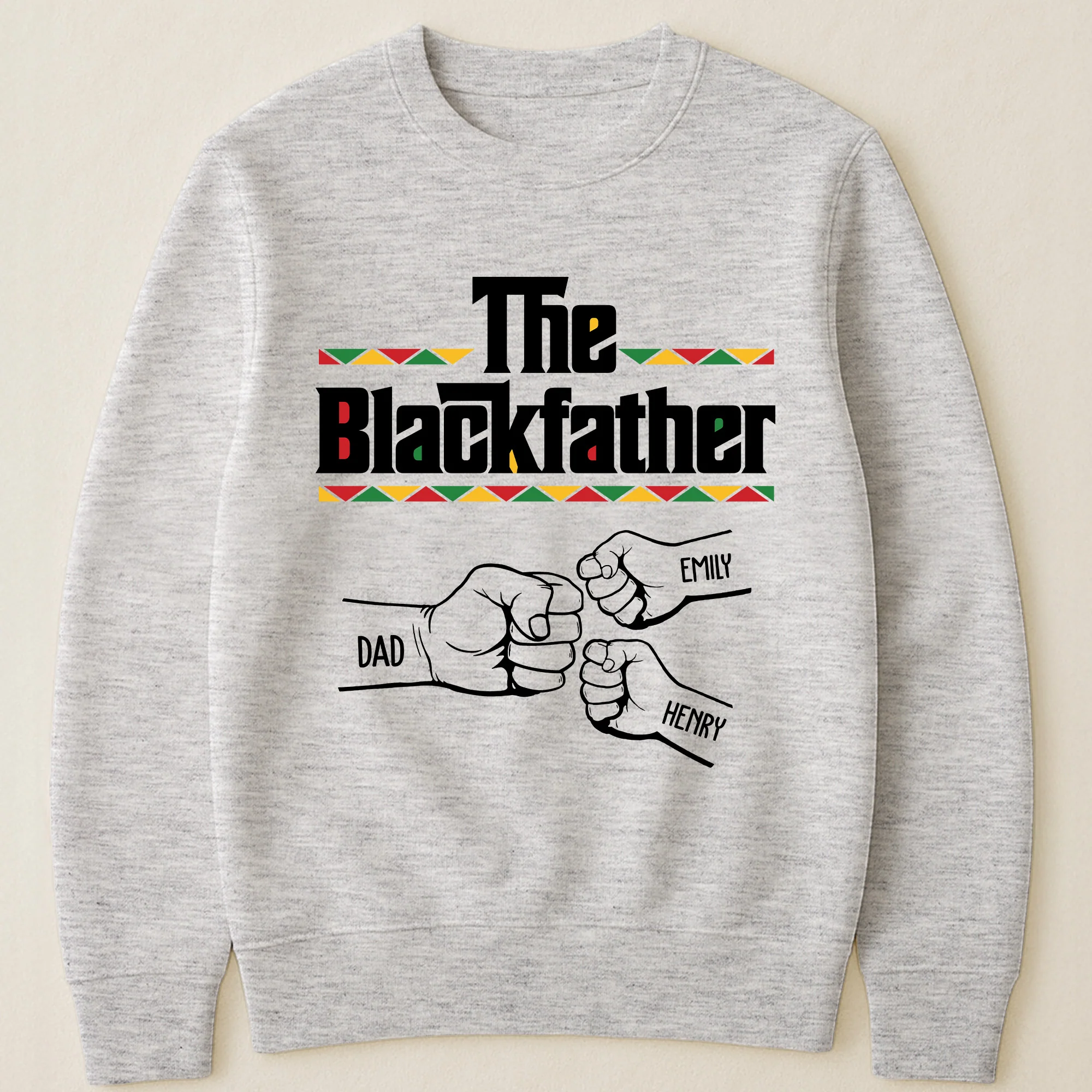The Black Father Fist Bump Father's Day Gift For Dad, Husband - Personalized Shirt - Image 4