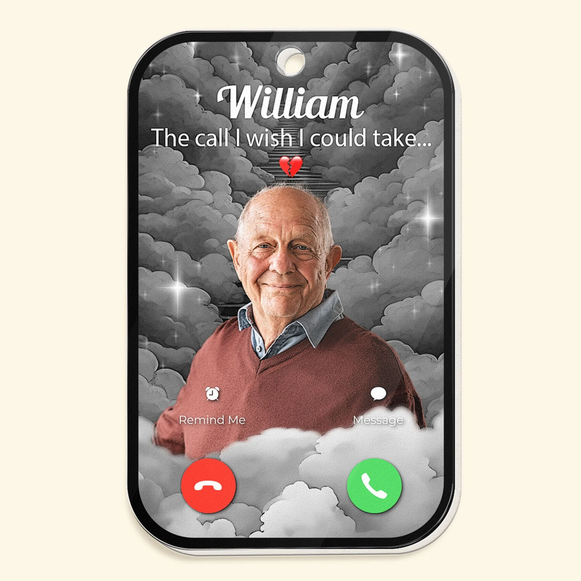 The Call I Wish I Could Take - Personalized Acrylic Photo Keychain - Image 4