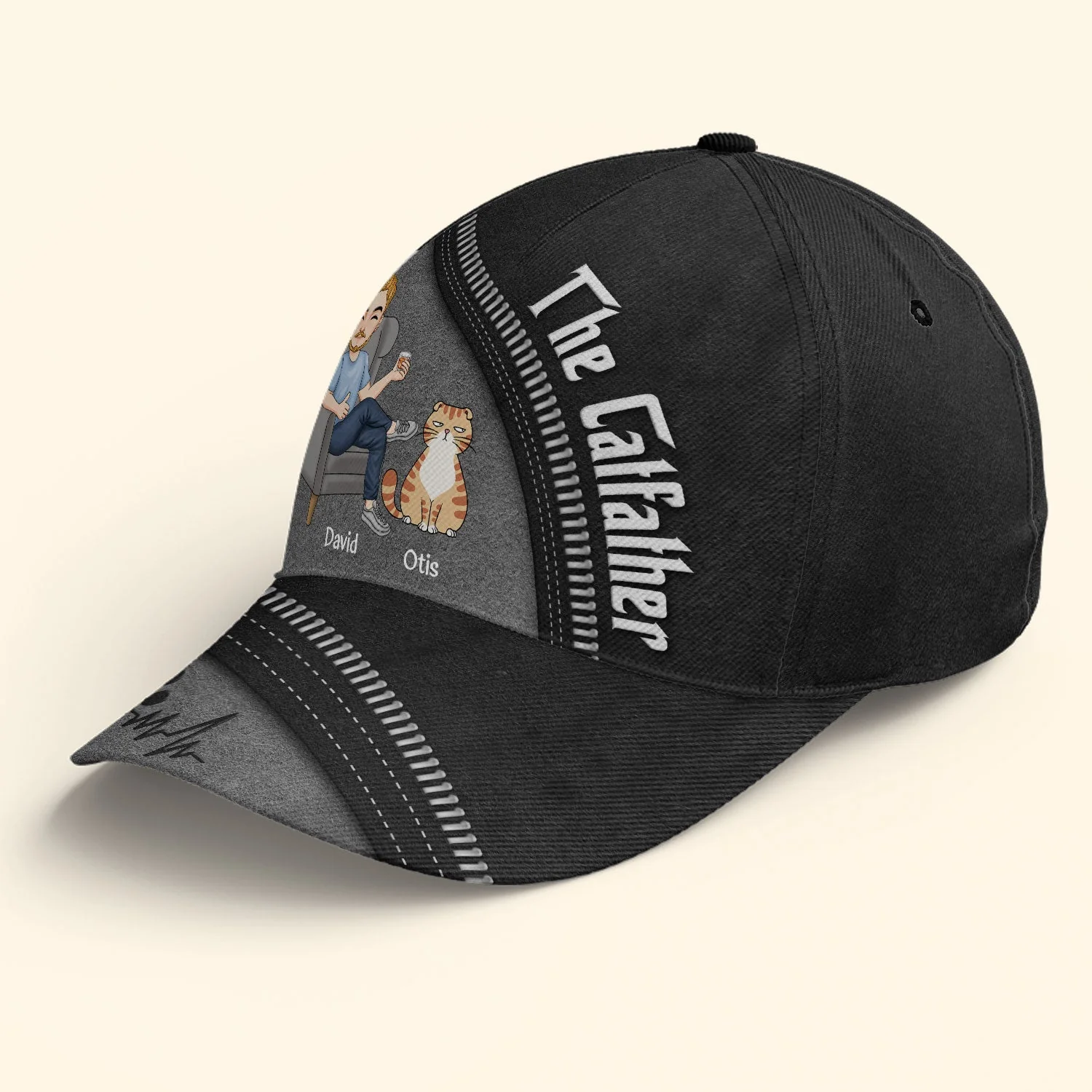 The Catfather - Personalized Classic Cap - Image 4