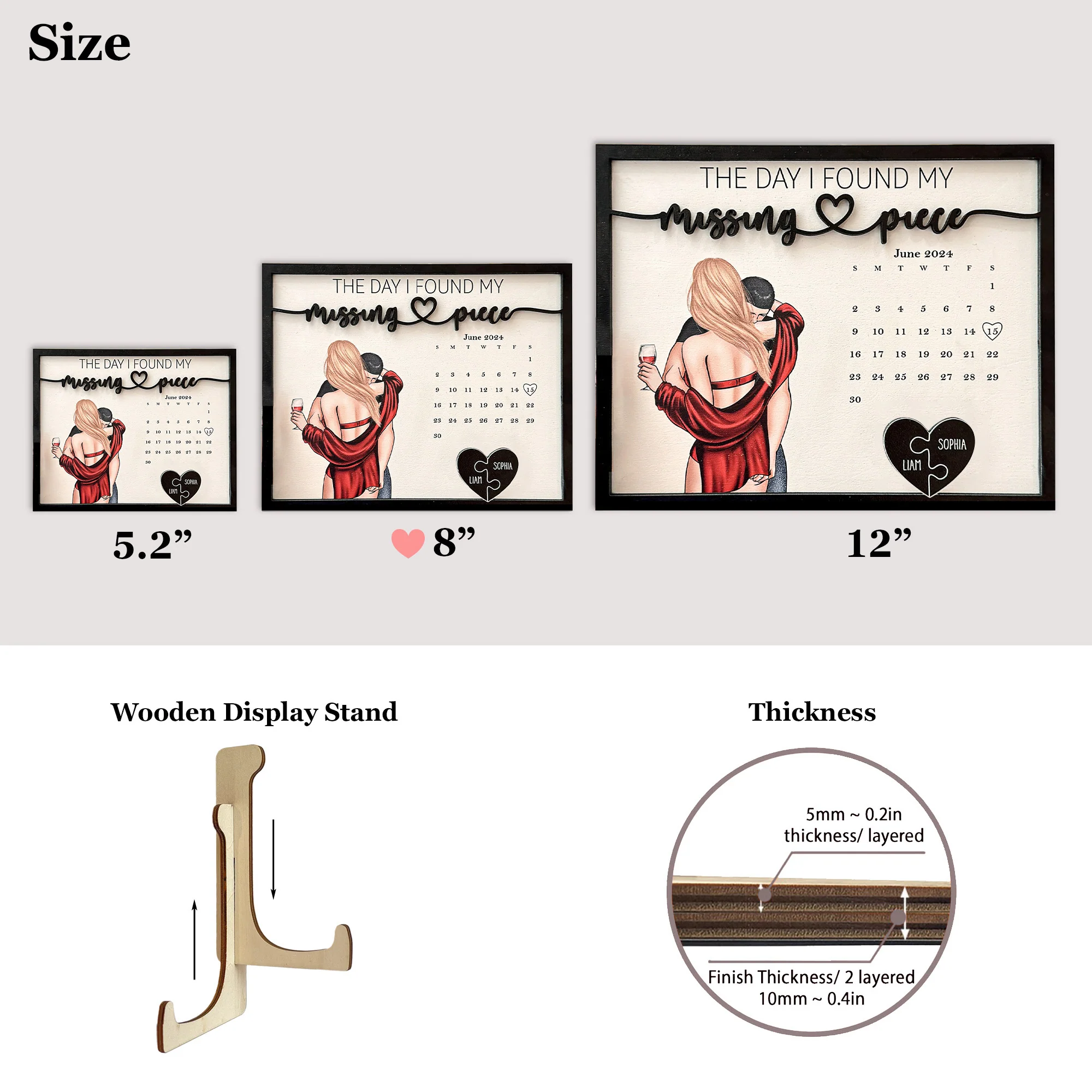 The Day I Found My Missing Piece - Personalized Wooden Plaque - Image 6