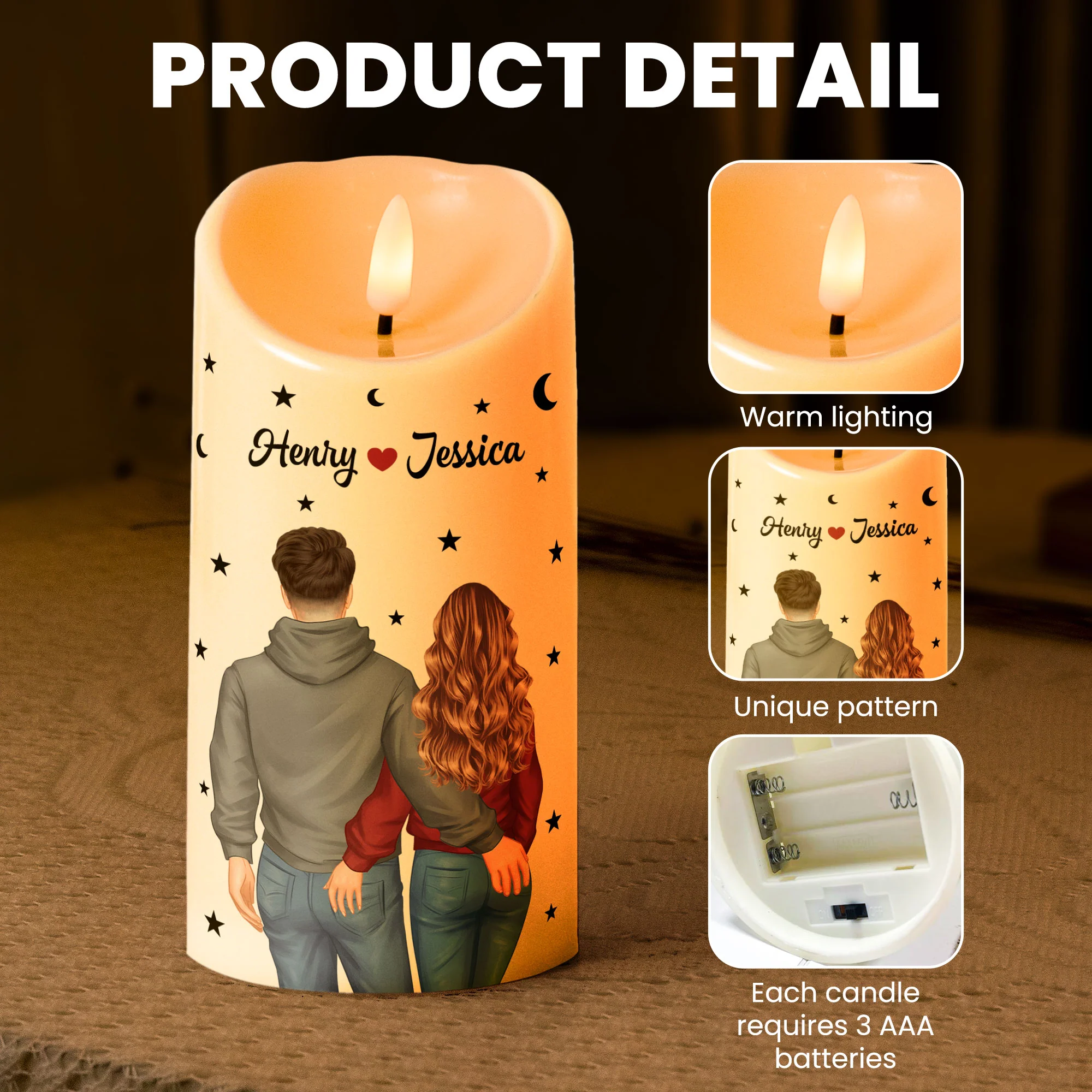 The Day I Met You, I Found My Missing Piece - Personalized LED Candle - Image 4