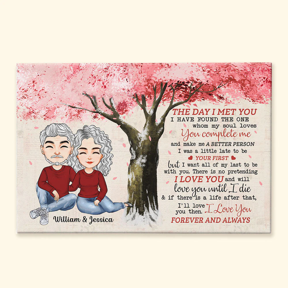 The Day I Met You - Personalized Poster/Wrapped Canvas - Anniversary, Valentine, Birthday Gift For Life Partner, Husband & Wife, Couples - Image 4