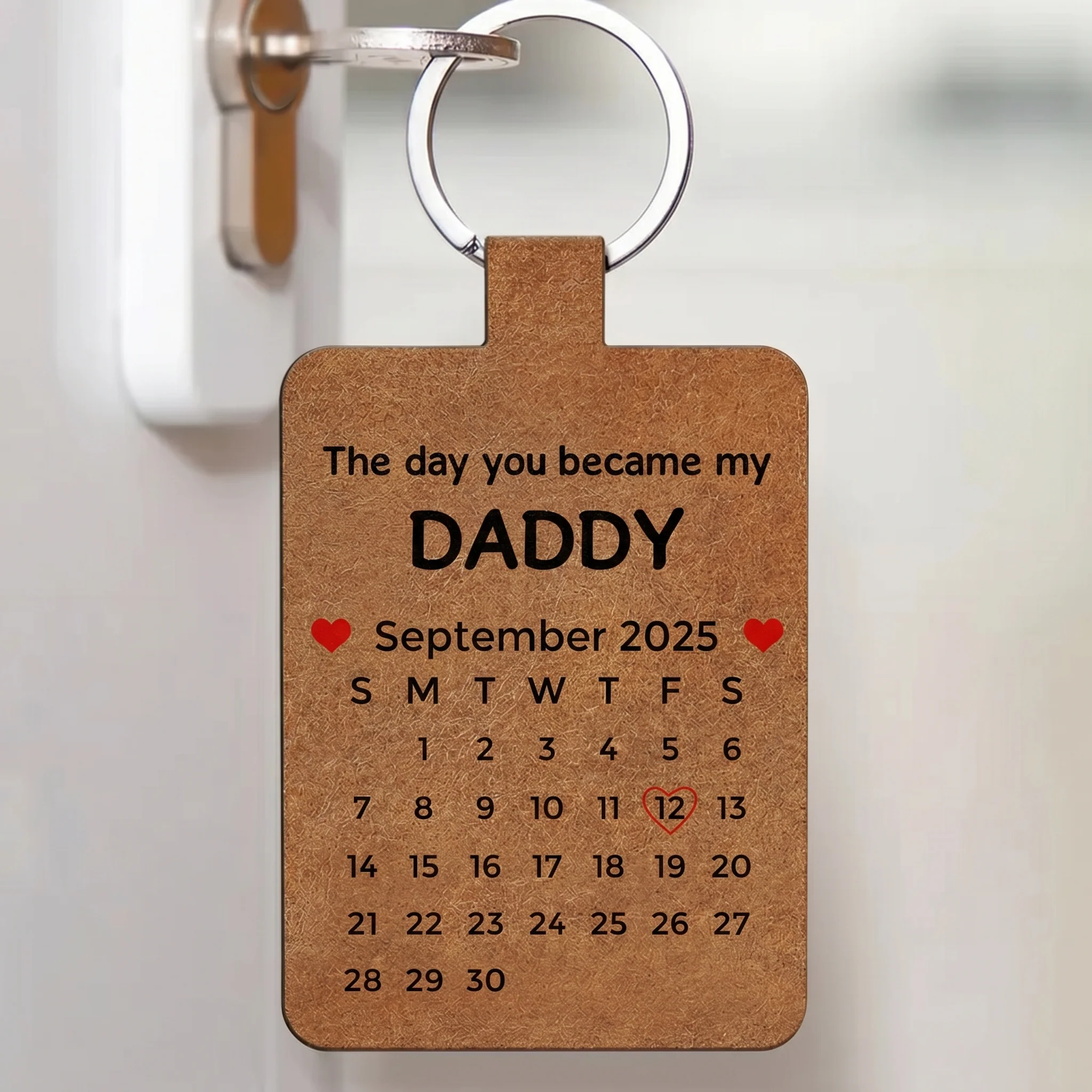The Day You Became My Dad Sketch Line Art Father's Day Gift For Him - Personalized Keychain - Image 4