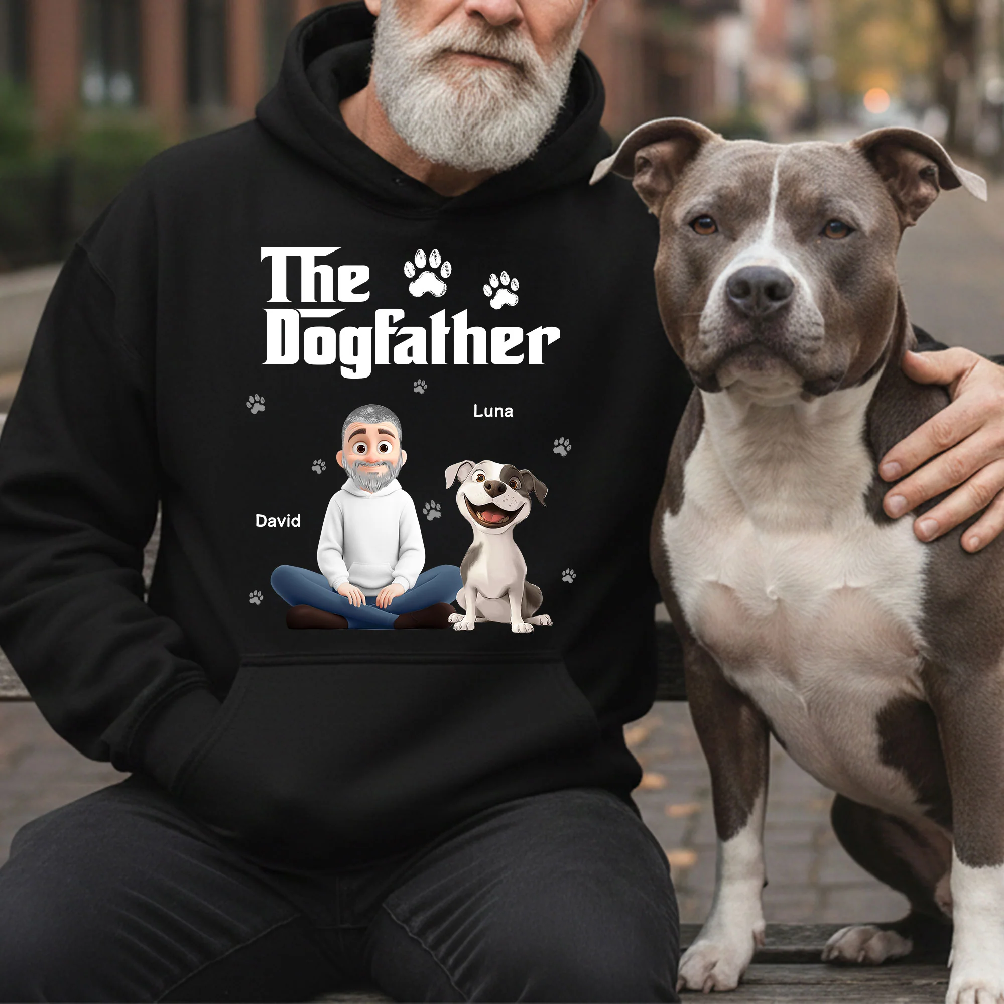 The Dogfather Catfather - Personalized Hoodie - Image 2