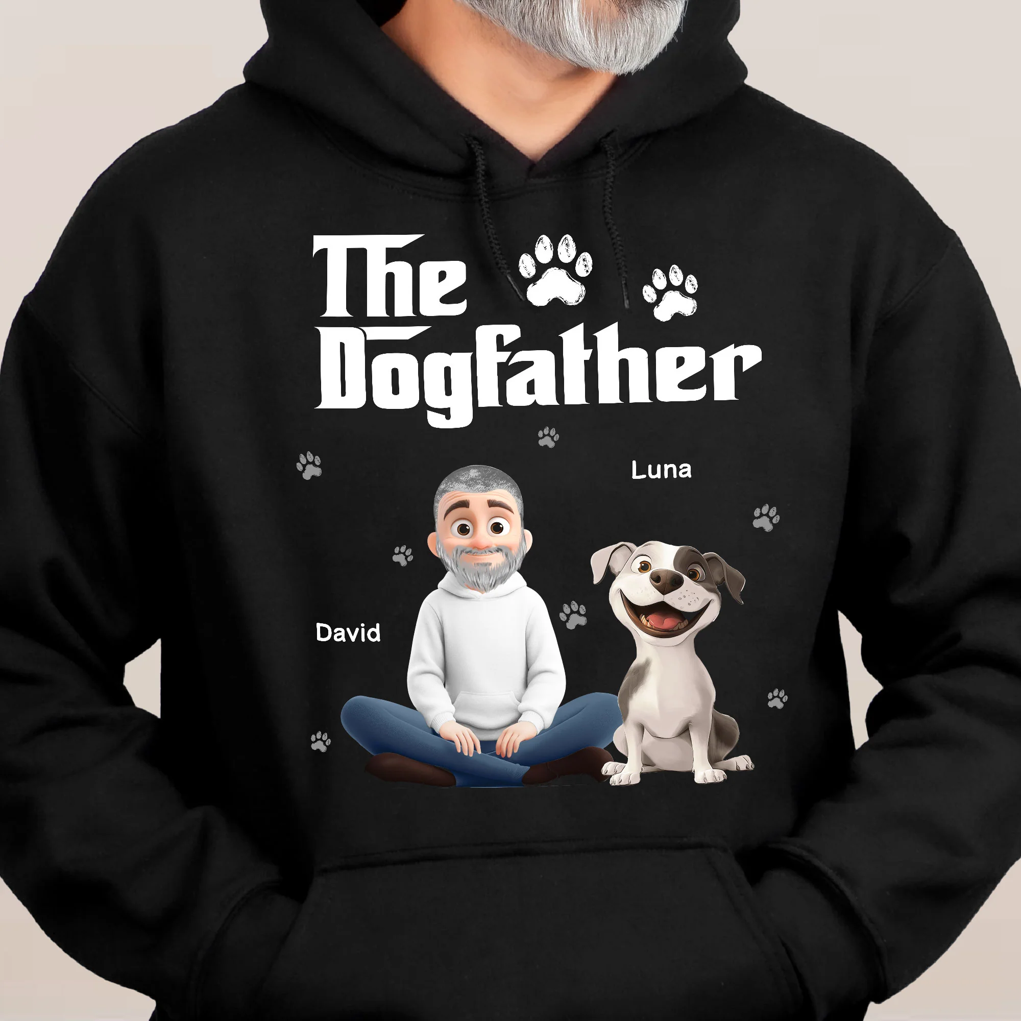 The Dogfather Catfather - Personalized Hoodie - Image 4