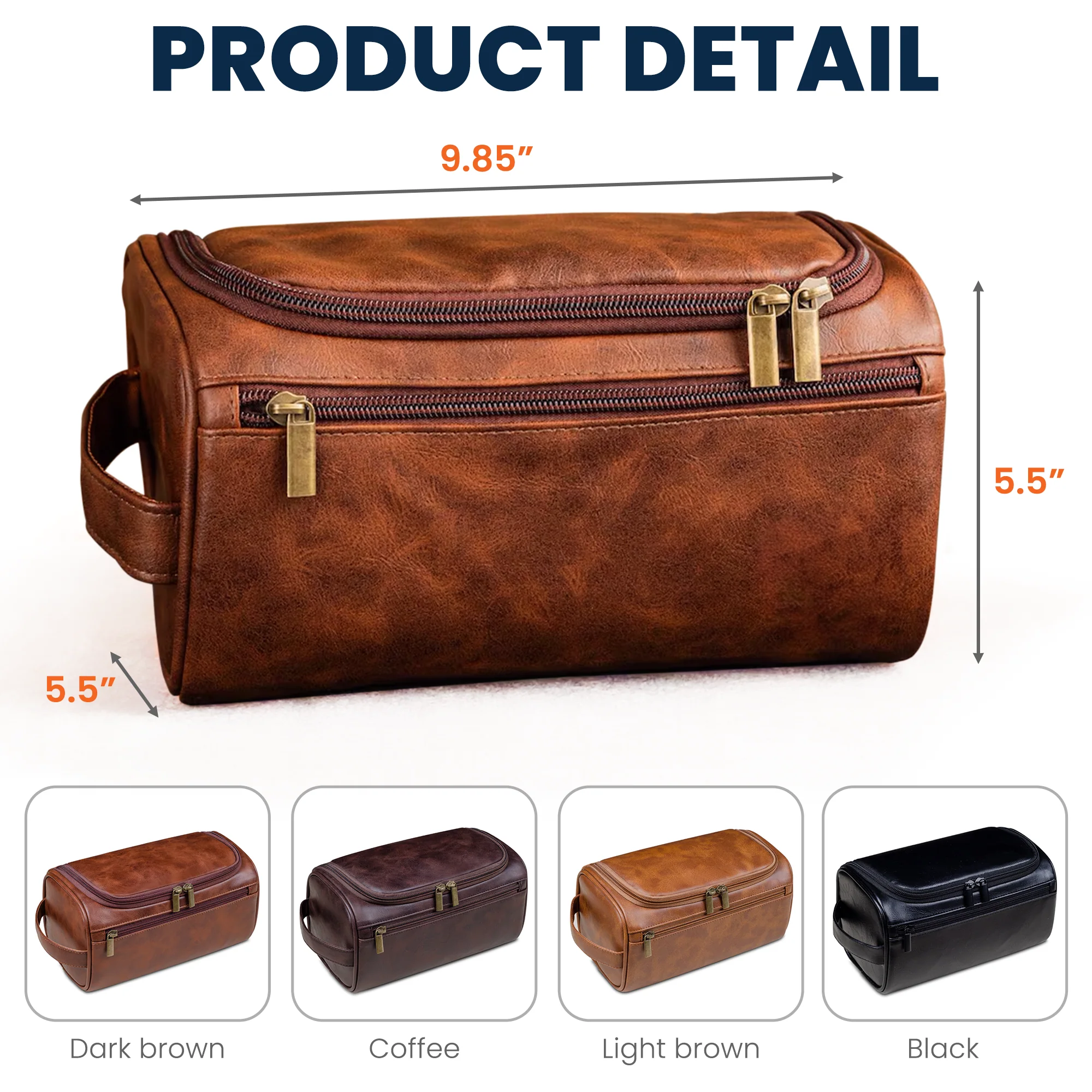 The Dogfather - Personalized Leather Toiletry Bag - Image 5