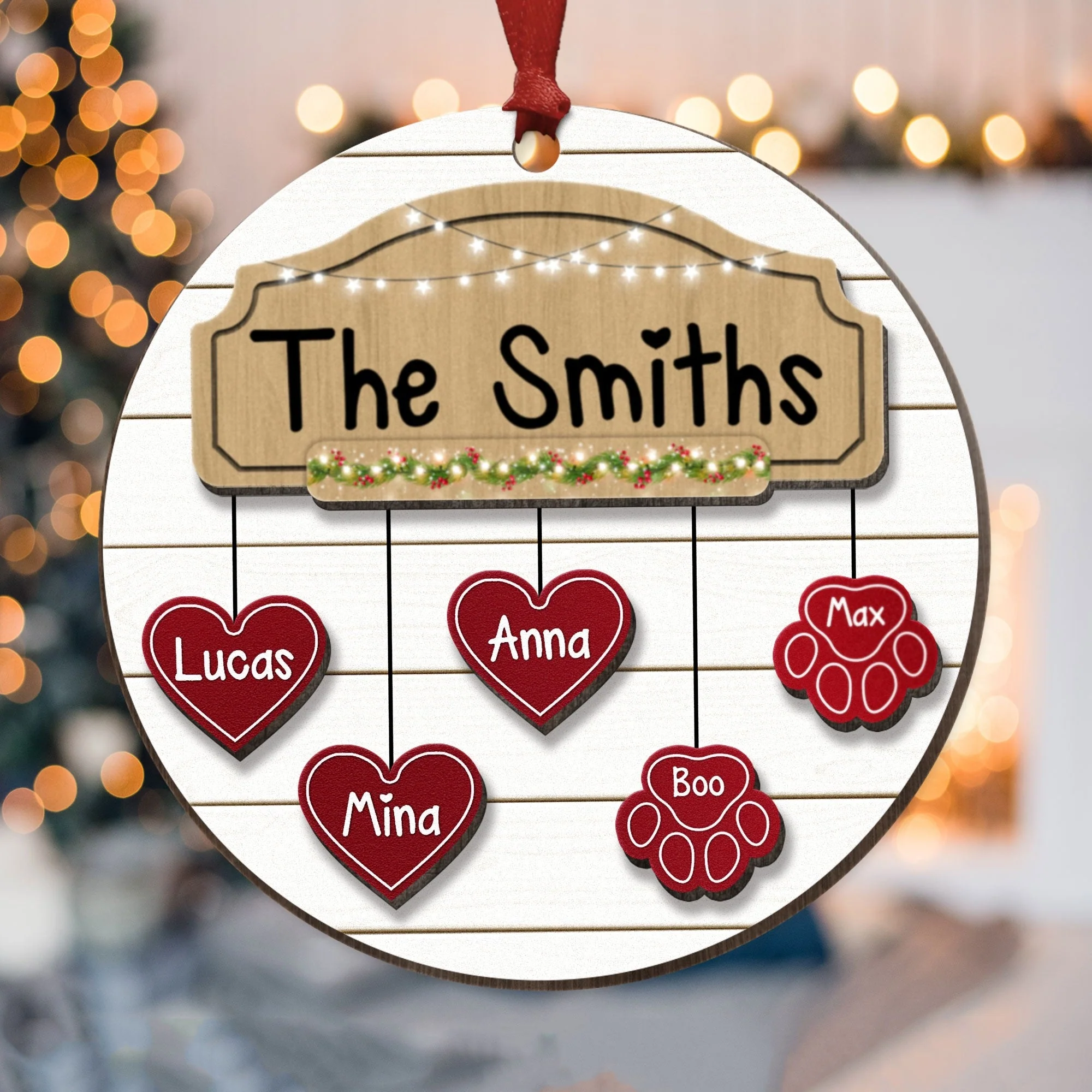 The Family Name - Personalized Wooden Ornament - Image 3