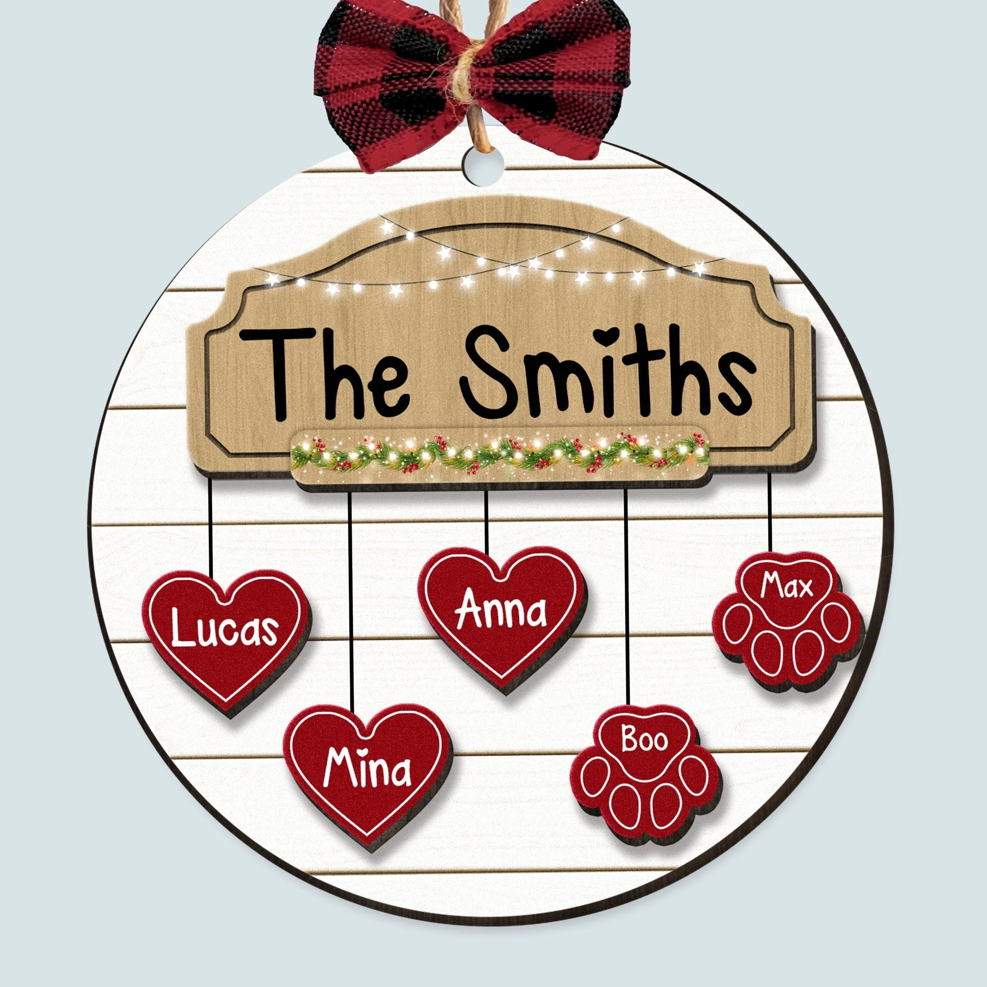 The Family Name - Personalized Wooden Ornament - Image 4