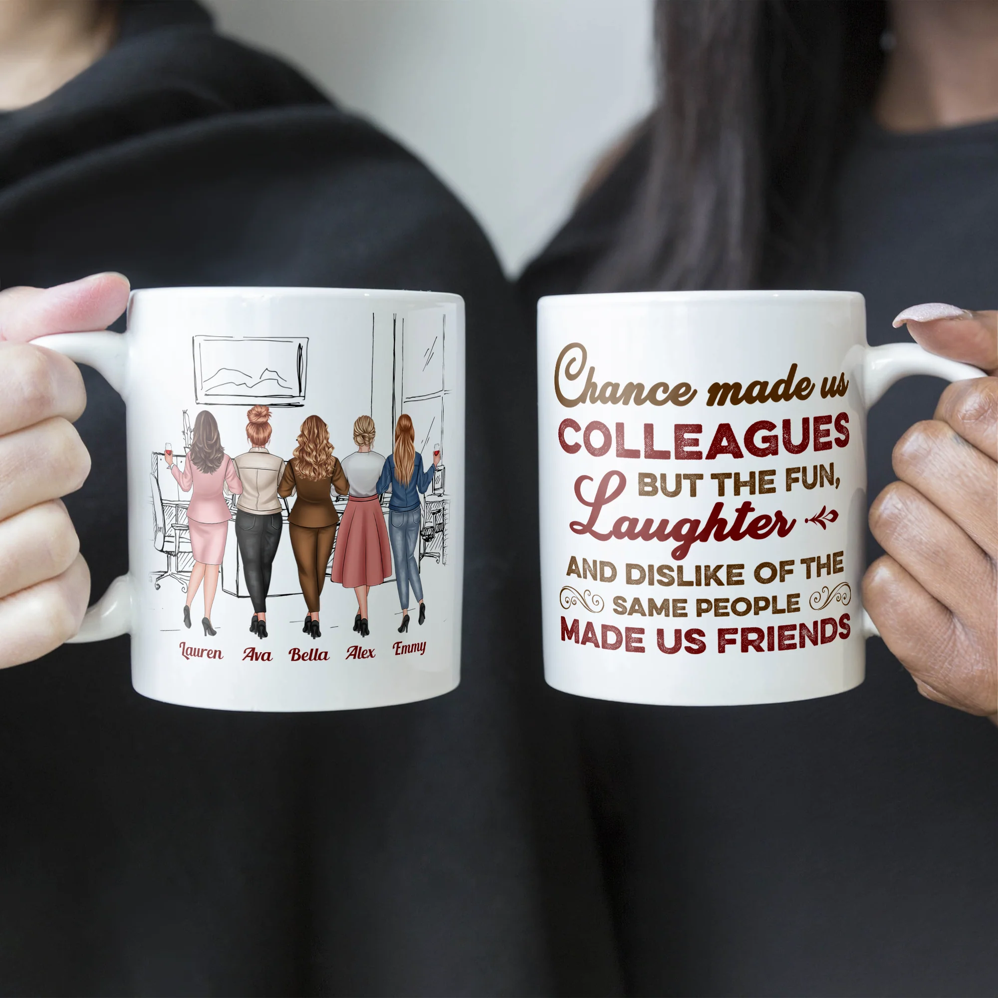 The Fun, Dislike Of The Same People Made Us Friends - Personalized Mug - Gift For Work Besties, Colleagues, Friends, Best Friends - Image 2
