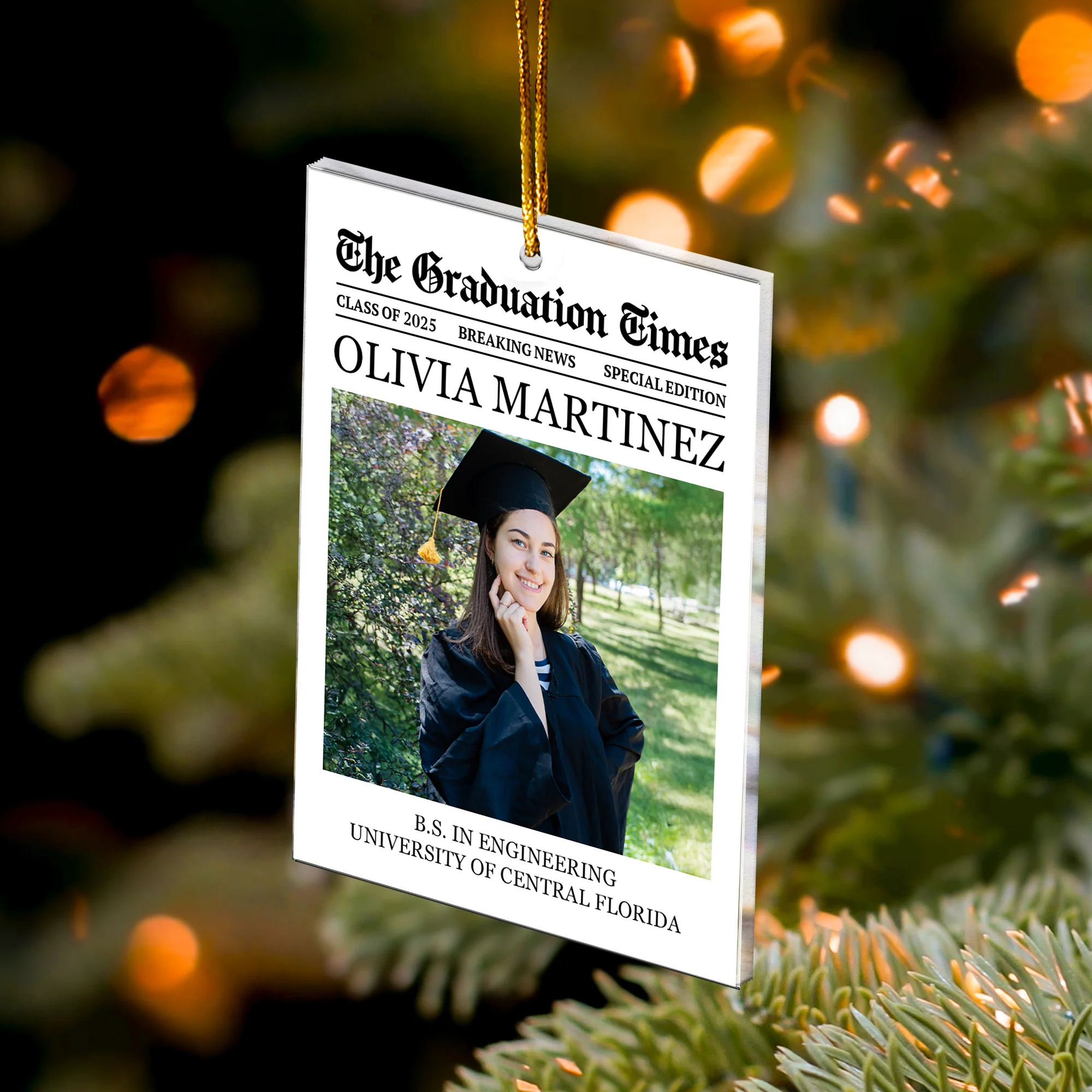 The Graduation Times - Gift For Graduate - Personalized Acrylic Photo Ornament - Image 4