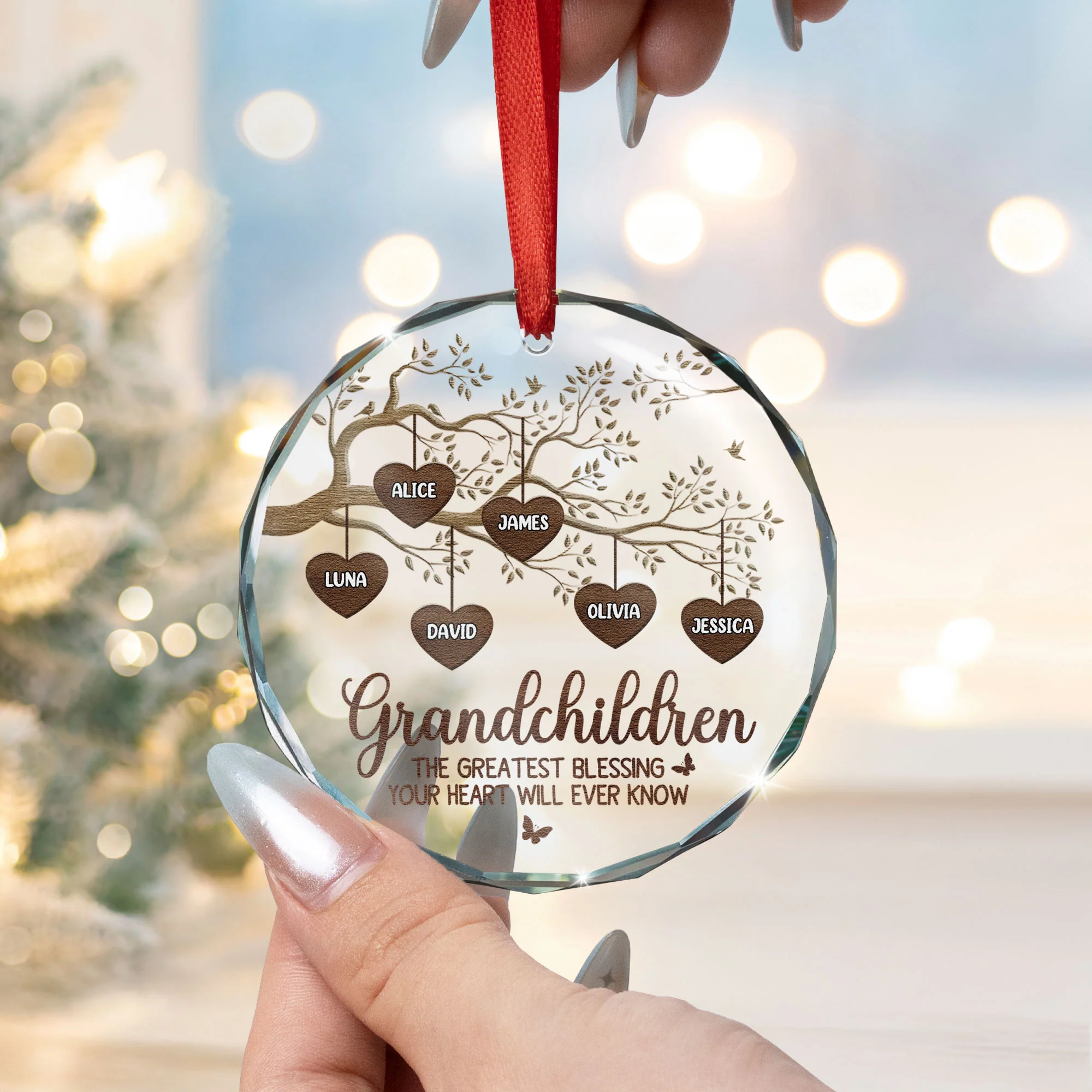 The Greatest Blessing - Personalized Glass Ornament - Image 3