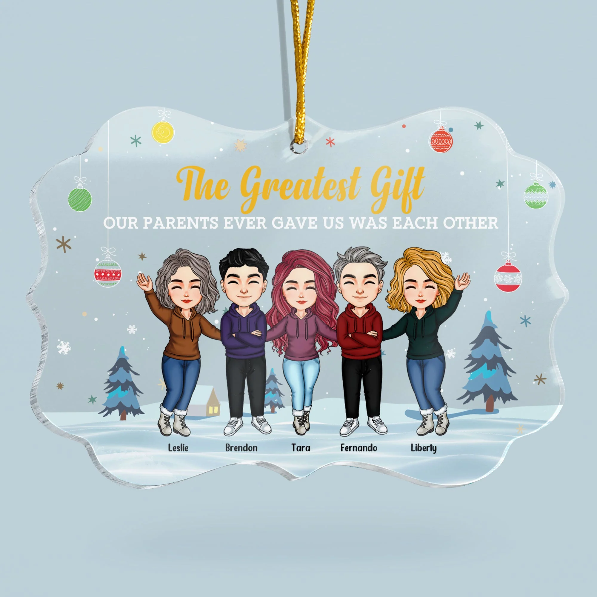 The Greatest Gift For Brothers And Sisters - Personalized Acrylic Ornament - Image 6