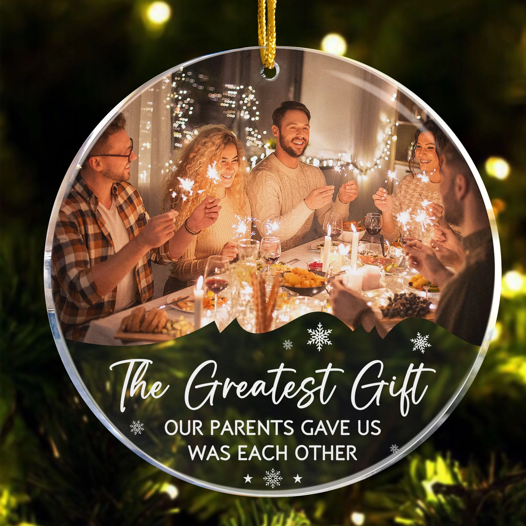 The Greatest Gift Our Parents Gave Us - Personalized Acrylic Photo Ornament - Image 6