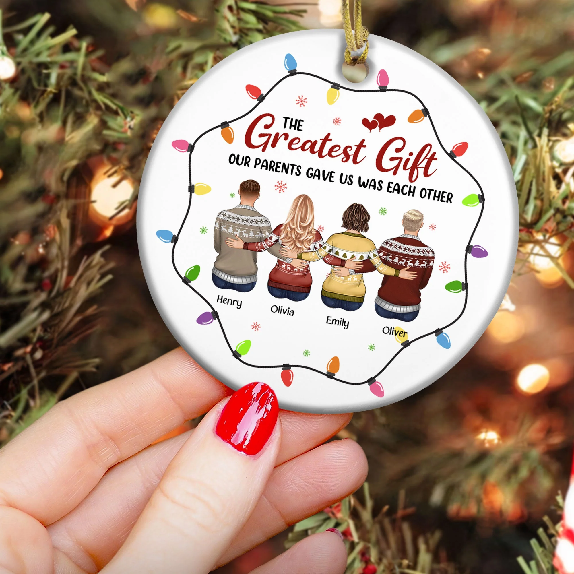 The Greatest Gift Our Parents Gave Us - Personalized Ceramic Ornament - Image 3