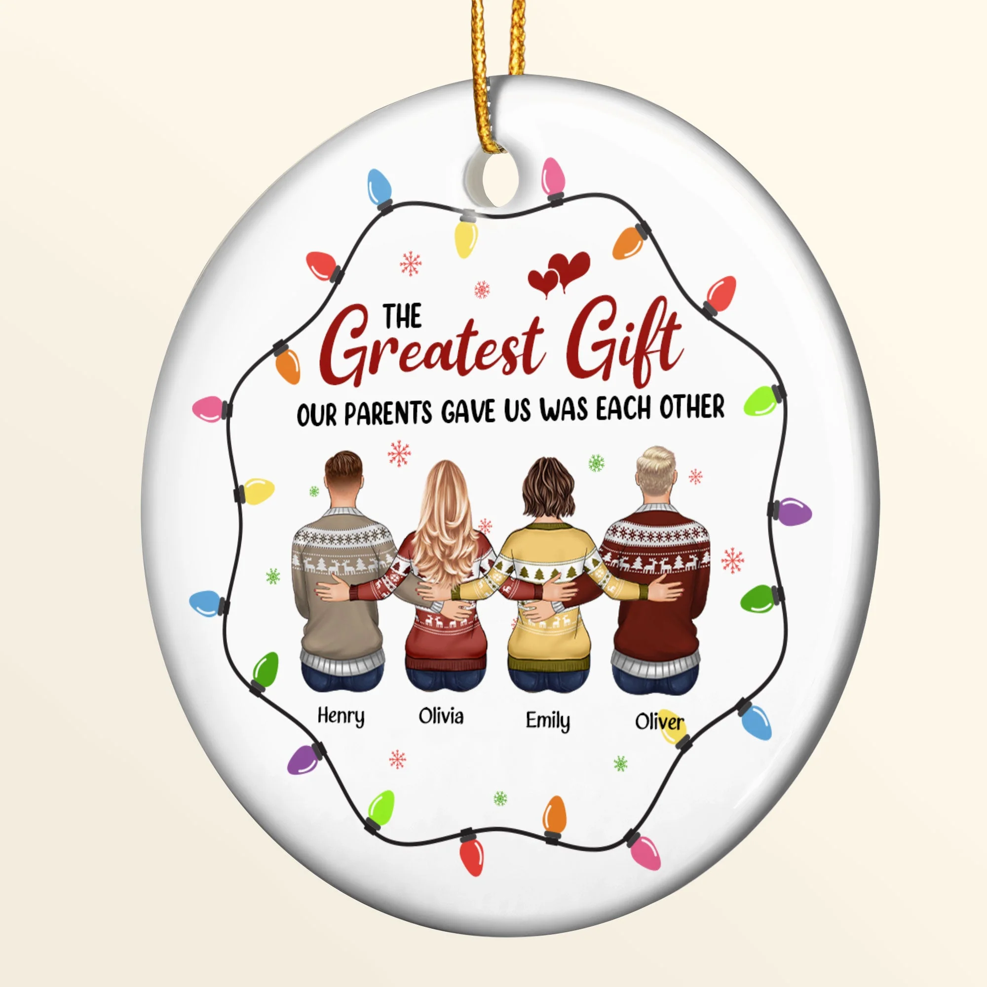 The Greatest Gift Our Parents Gave Us - Personalized Ceramic Ornament - Image 5