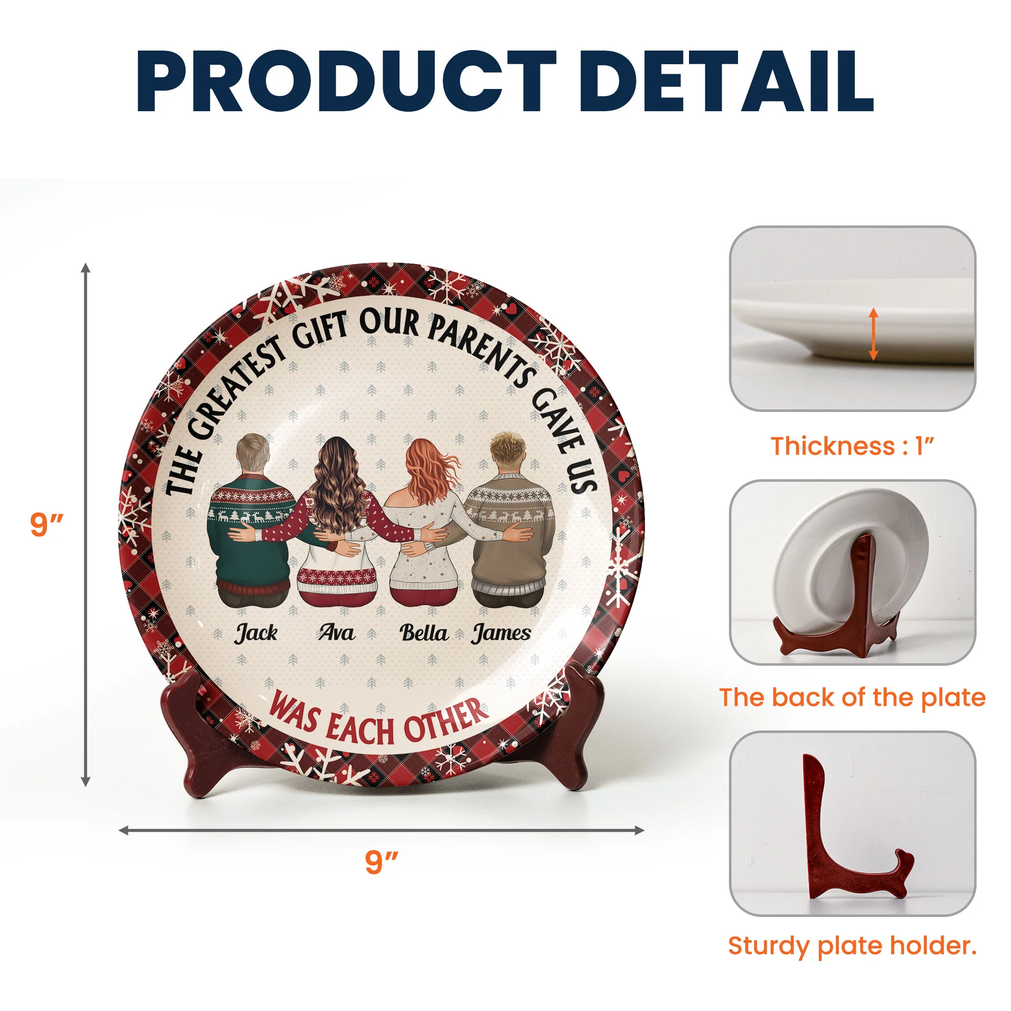 The Greatest Gift Our Parents Gave Us - Personalized Ceramic Plate - Image 5
