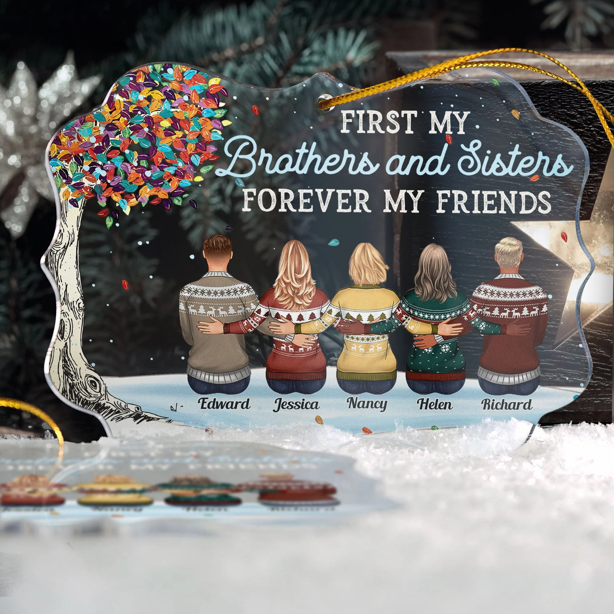 The Greatest Gift Our Parents Gave Us Was Each Other - Personalized Acrylic Ornament - Image 2