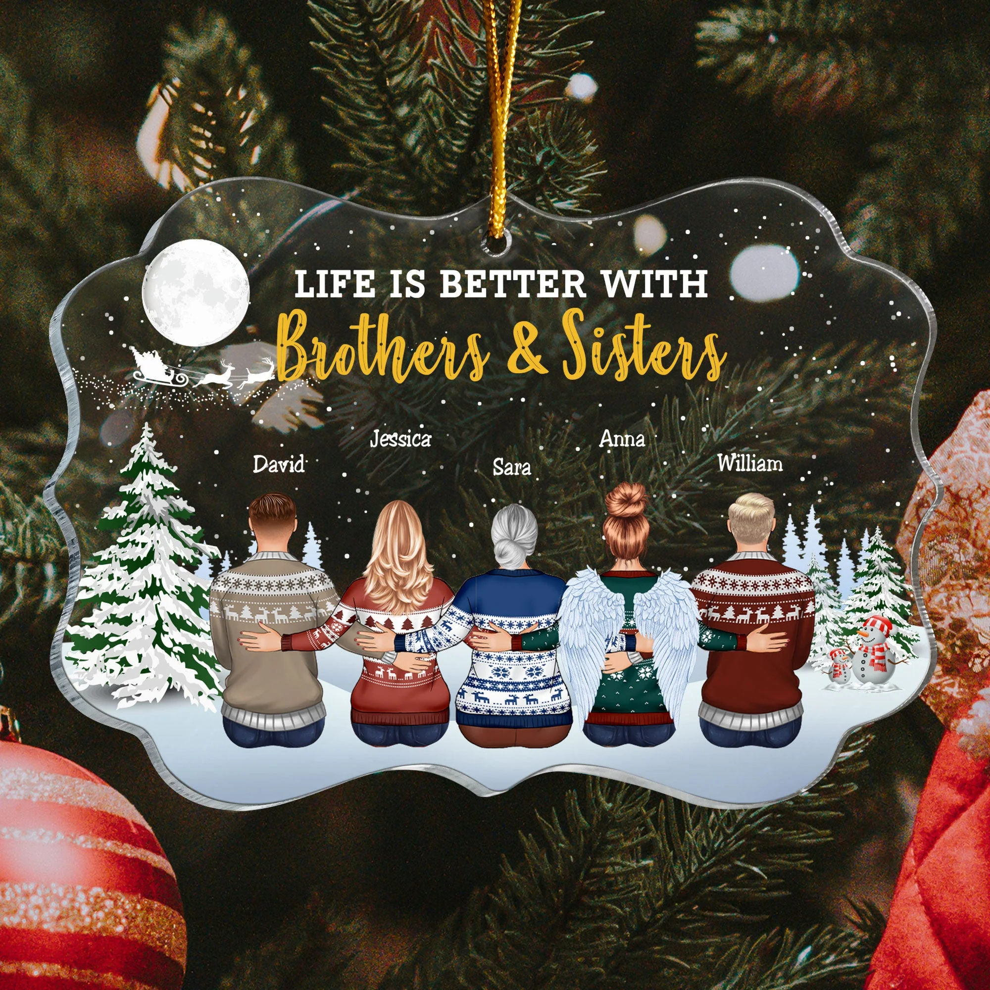 The Greatest Gift Our Parents Gave Us Was Each Other - Up To 10 People - Personalized Family Ornament - Image 5
