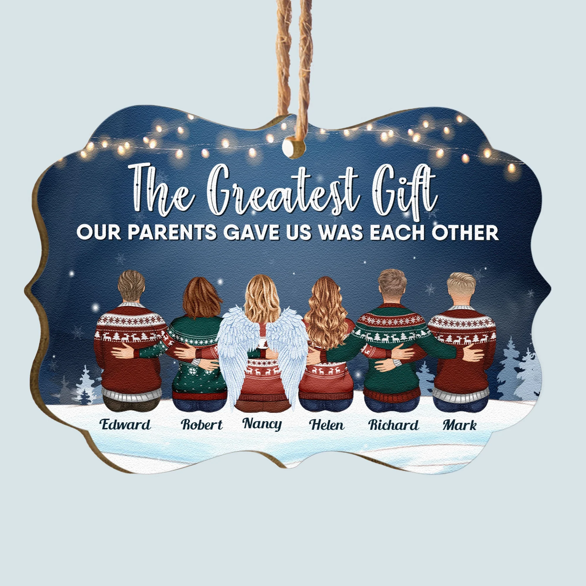 The Greatest Gift Our Parents Gave Us Was Each Other - Personalized Aluminum/Wooden Ornament - Image 5