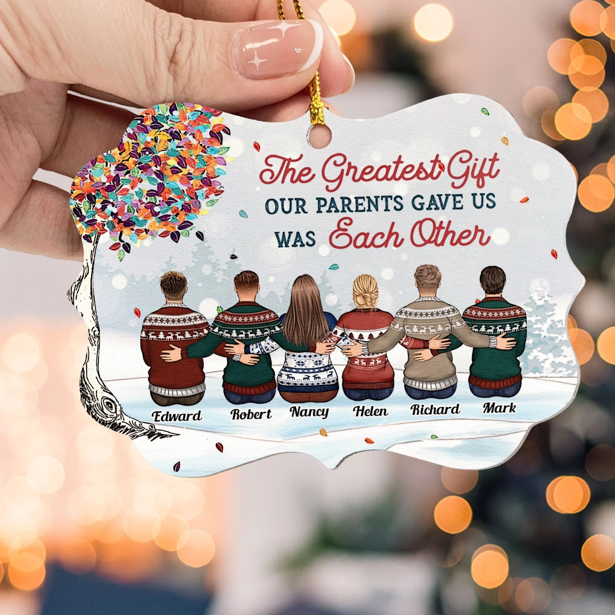 The Greatest Gift Our Parents Gave Us Was Each Other - Personalized Ceramic Ornament - Christmas Gift For Family Members, Brothers, Sisters - Image 14