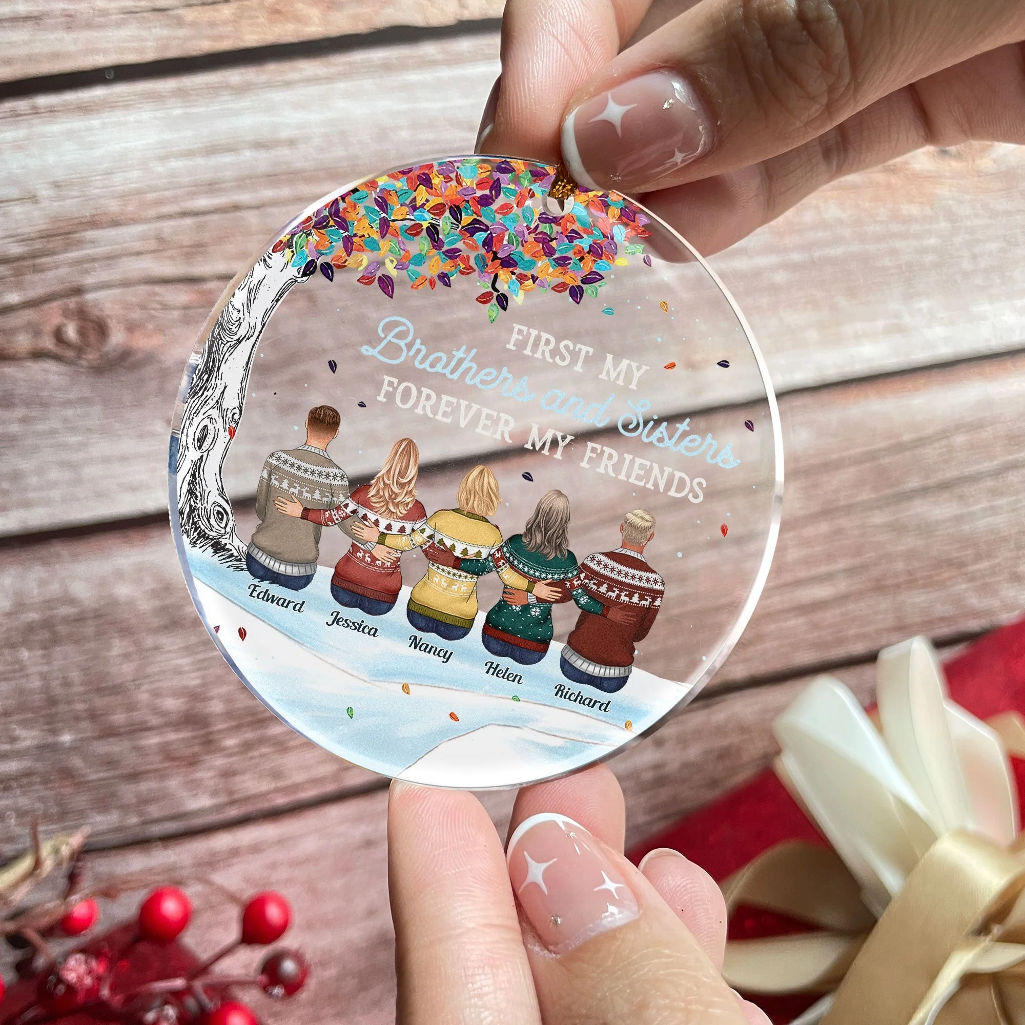 The Greatest Gift Our Parents Gave Us Was Each Other - Personalized Ceramic Ornament - Christmas Gift For Family Members, Brothers, Sisters - Image 8