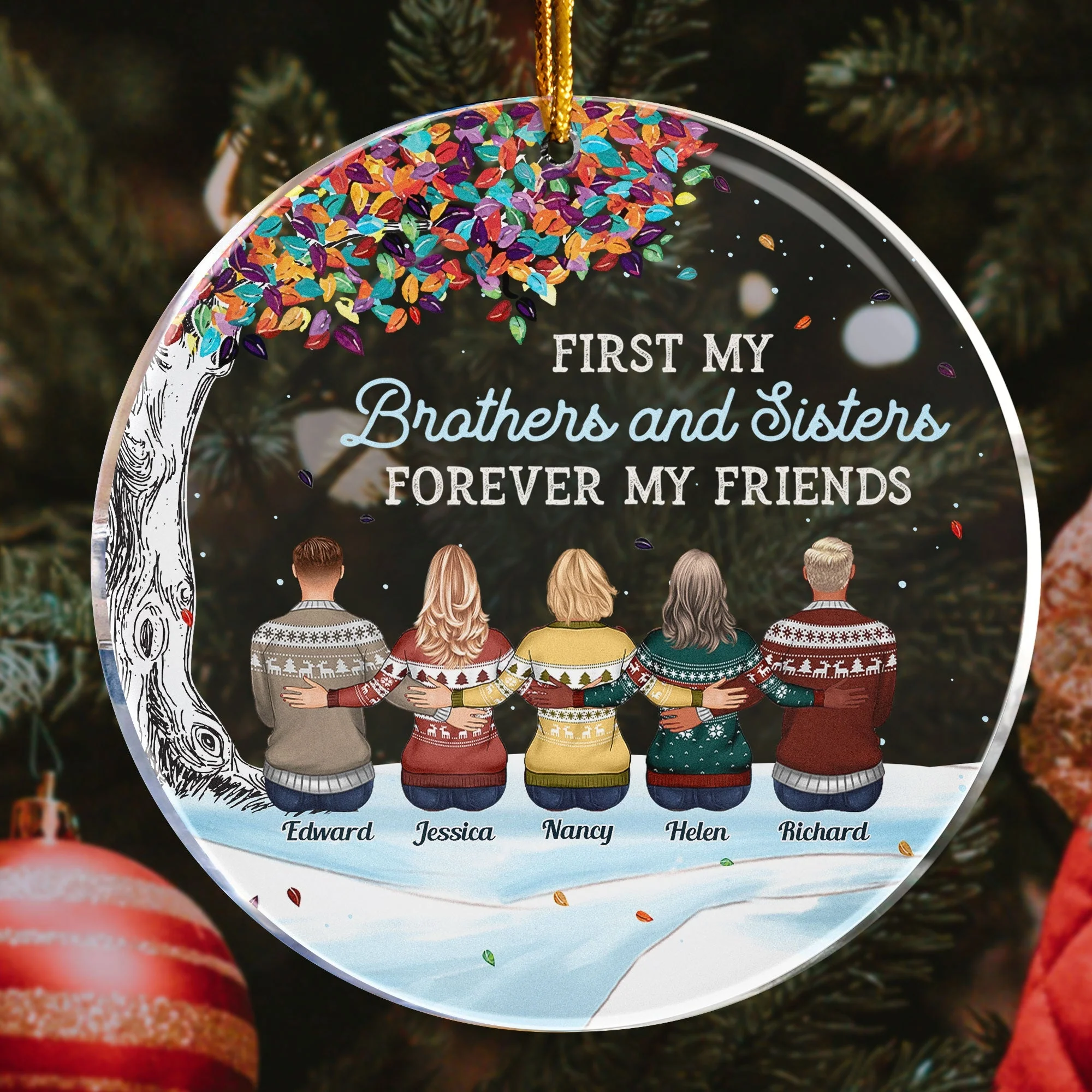 The Greatest Gift Our Parents Gave Us Was Each Other - Personalized Ceramic Ornament - Christmas Gift For Family Members, Brothers, Sisters - Image 9