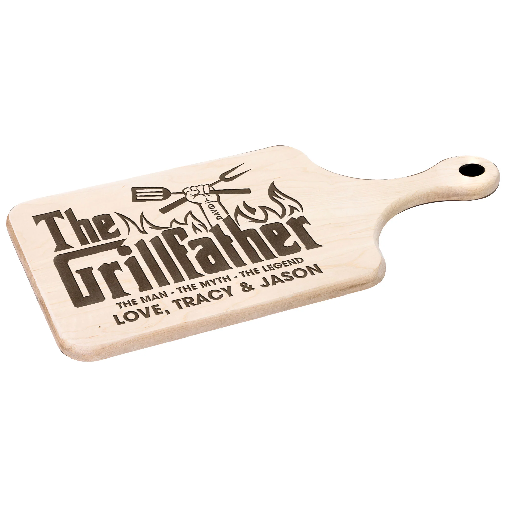 The Grillfather - Personalized Paddle Cutting Board - Image 6