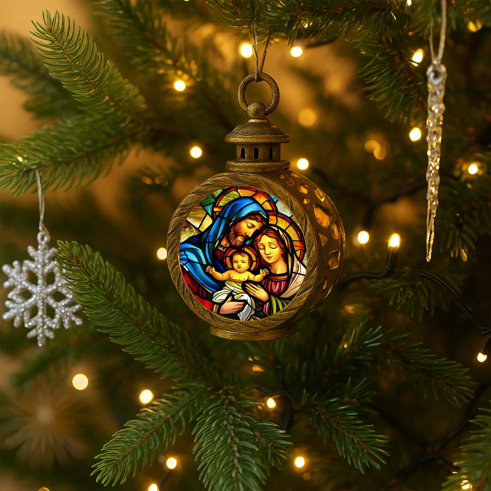 The Holy Family Christmas - Nativity Night - Personalized Lantern Night Light - Image 7