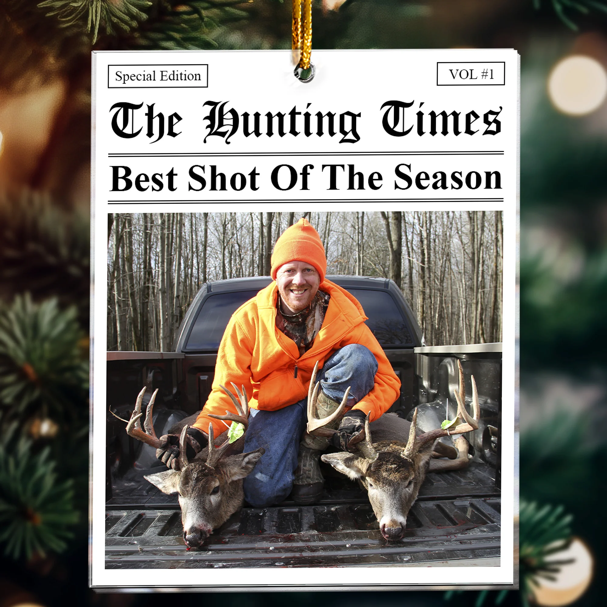 The Hunting Times - Hunter Of The Season - Hunting Dad, Husband, Grandpa - Personalized Acrylic Photo Ornament - Image 2
