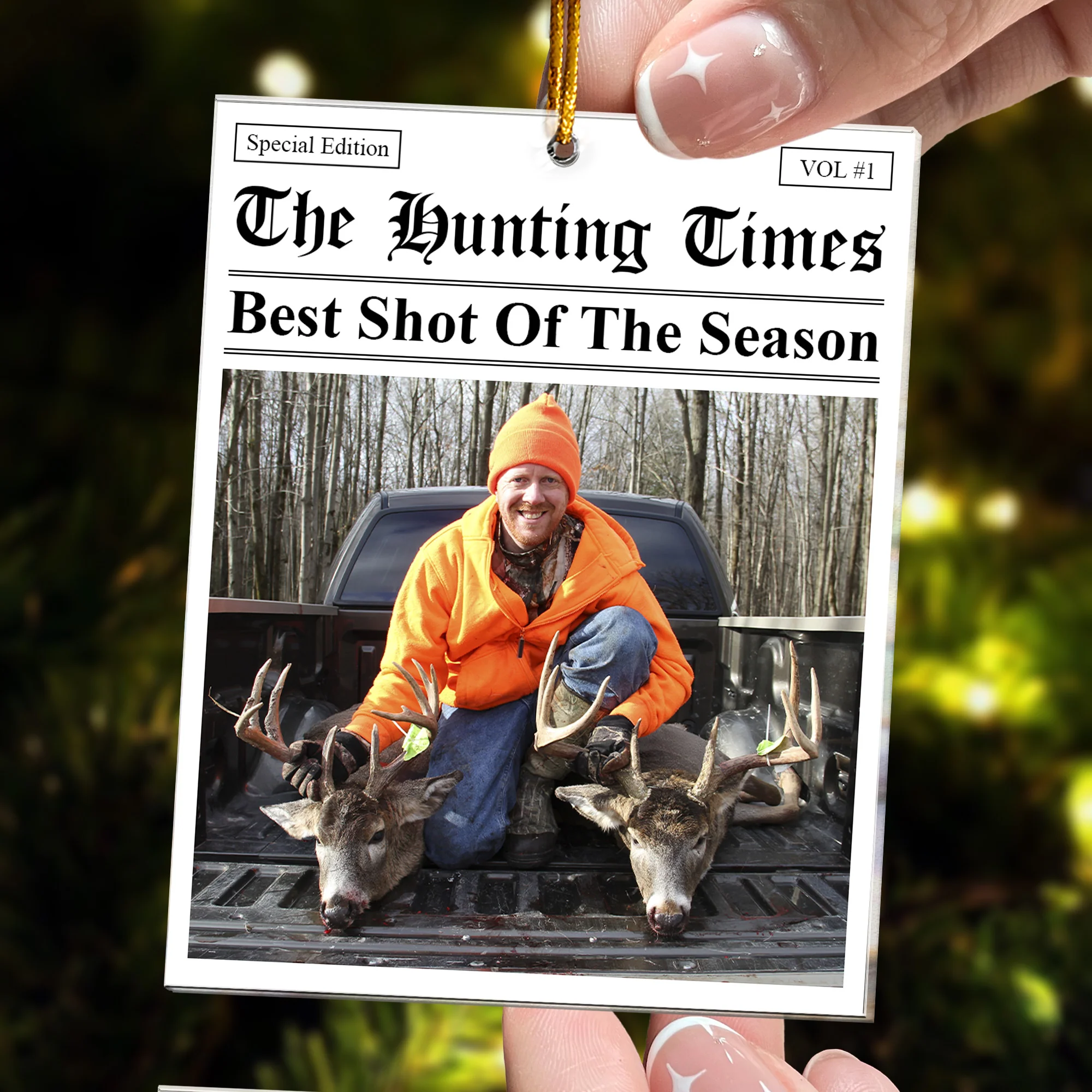 The Hunting Times - Hunter Of The Season - Hunting Dad, Husband, Grandpa - Personalized Acrylic Photo Ornament - Image 4