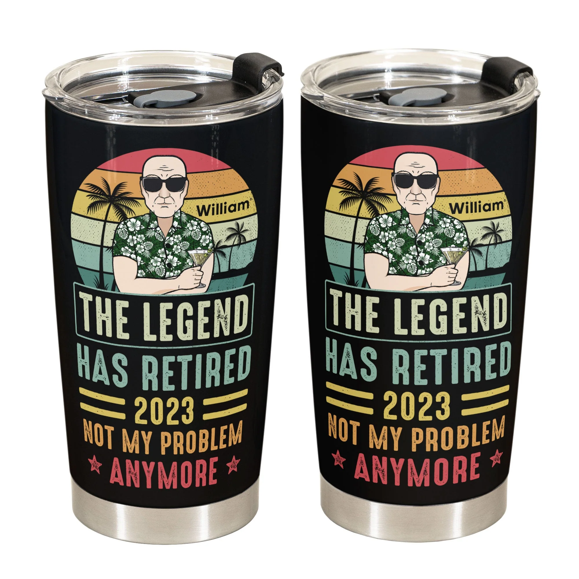 The Legend Has Retired - Personalized Tumbler Cup - Image 3