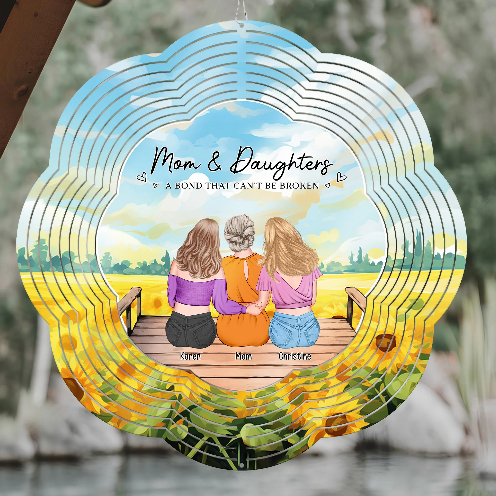 The Love Between A Mother And Children Is Forever - Personalized Wind Spinner - Image 3