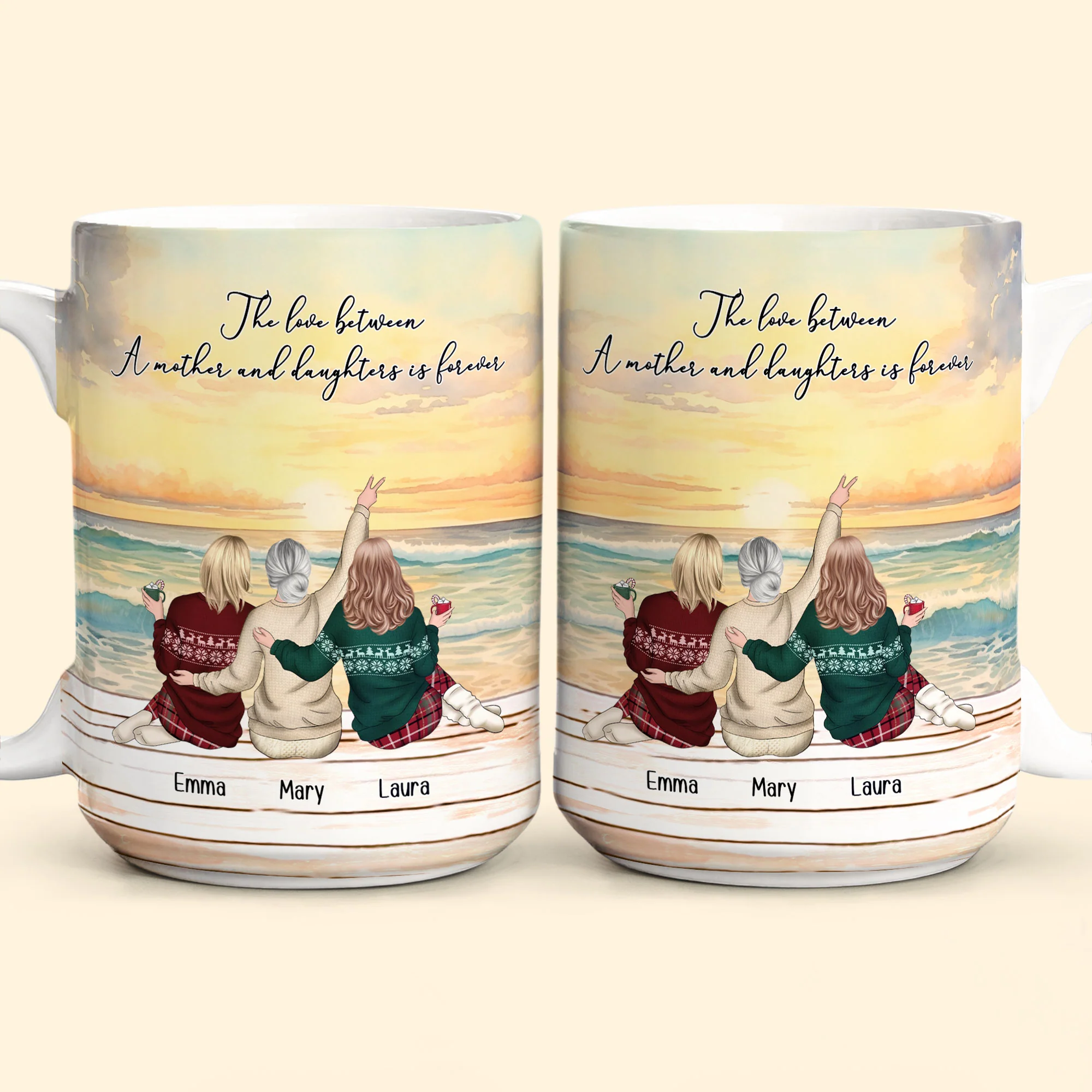 The Love Between A Mother And Daughter Is Forever Gift For Mom - Personalized Mug - Image 6