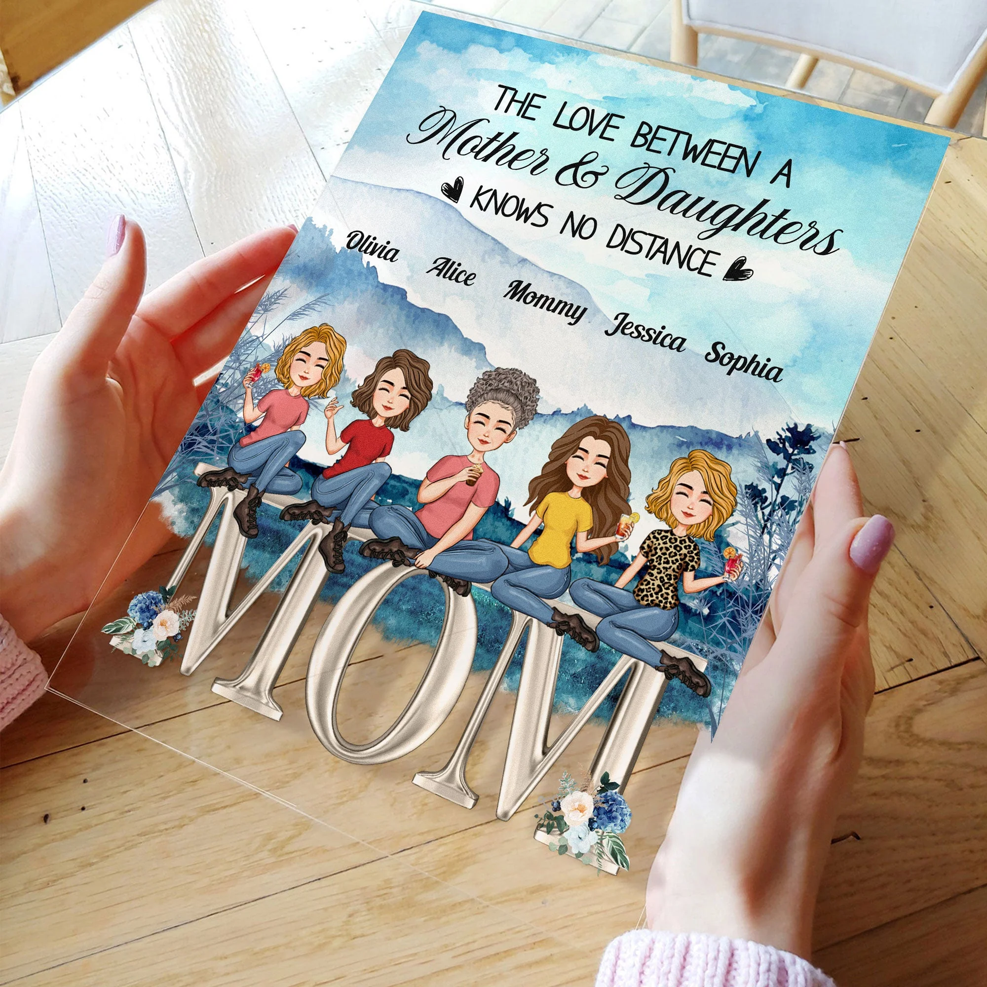 The Love Between A Mother & Children Knows No Distance - Personalized Acrylic Plaque - Mother's Day, Birthday, Loving Gift For Mom, Mother, Mum - Daughter, Son - Image 2