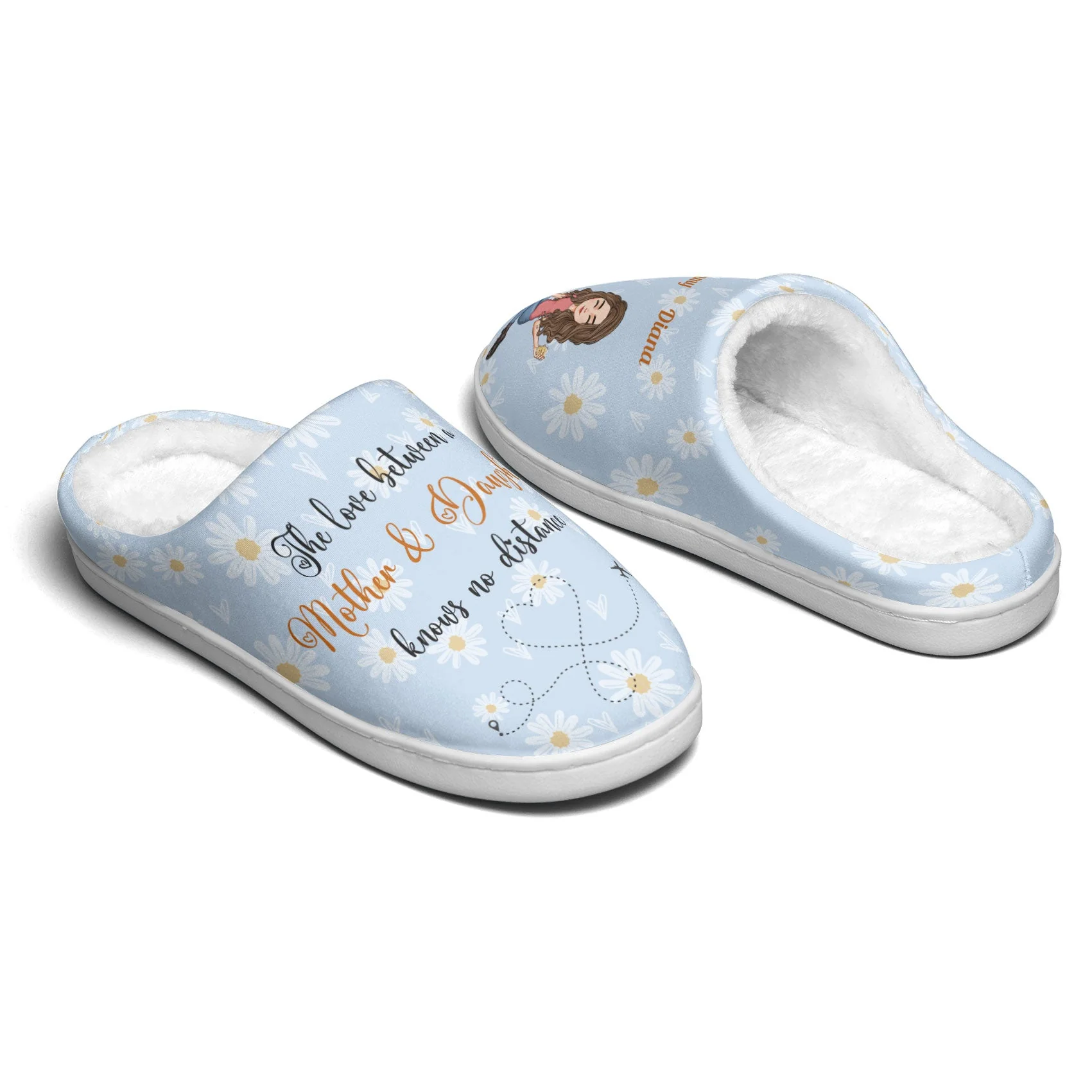 The Love Between A Mother & Children - Personalized Slippers - Image 4