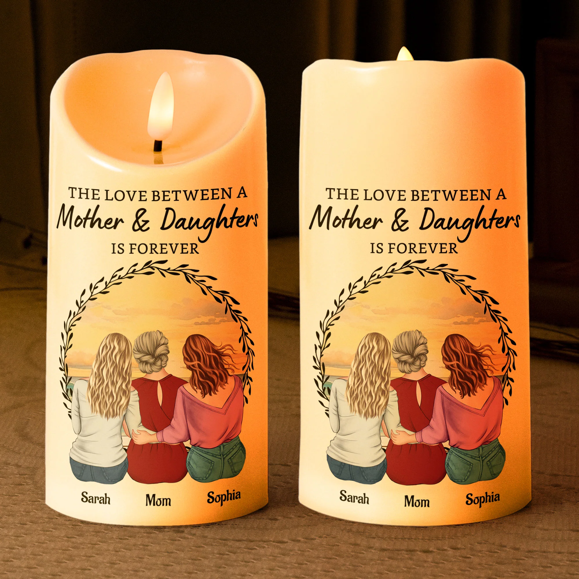 The Love Between A Mother & Daughters - Personalized LED Candle - Image 2