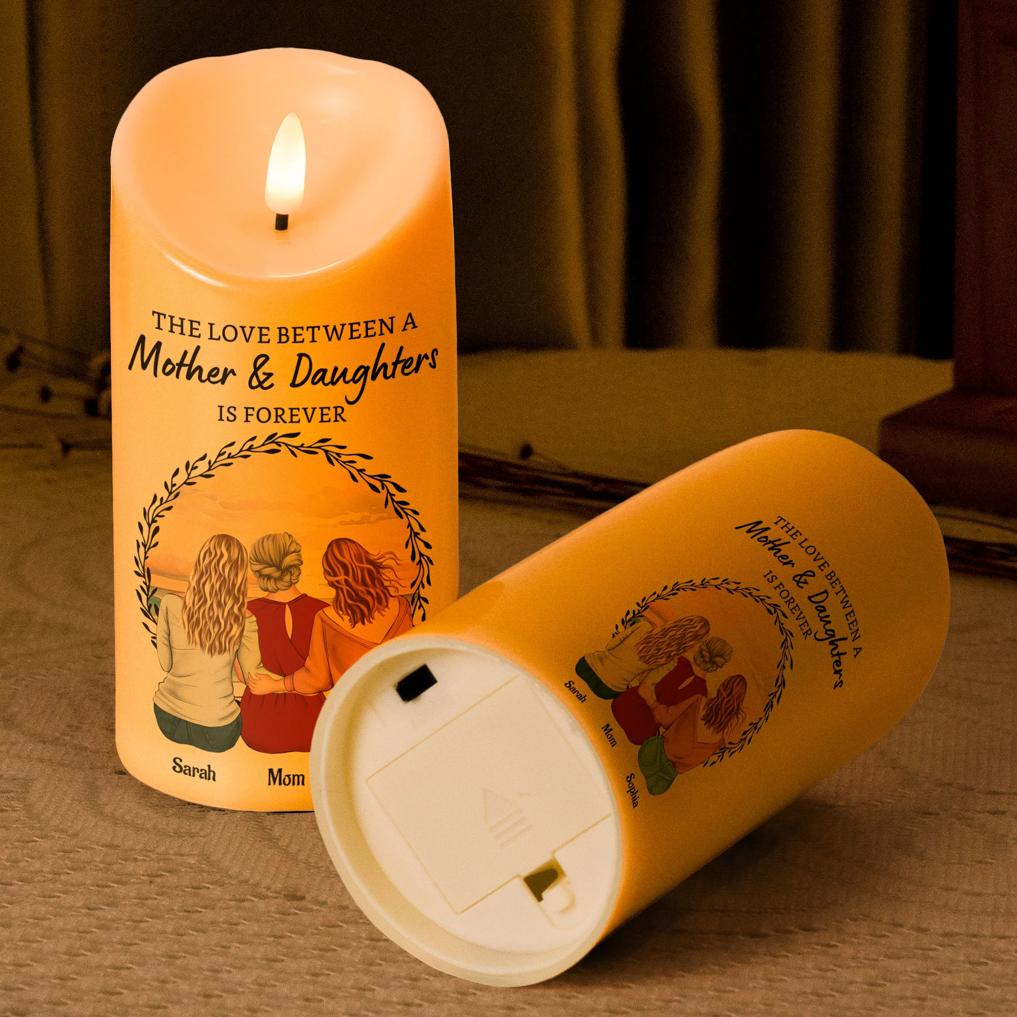 The Love Between A Mother & Daughters - Personalized LED Candle - Image 4