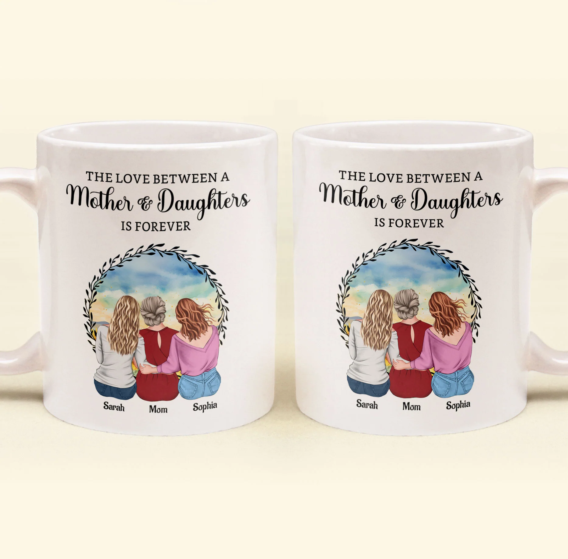 The Love Between A Mother & Daughters - Personalized Mug - Image 5