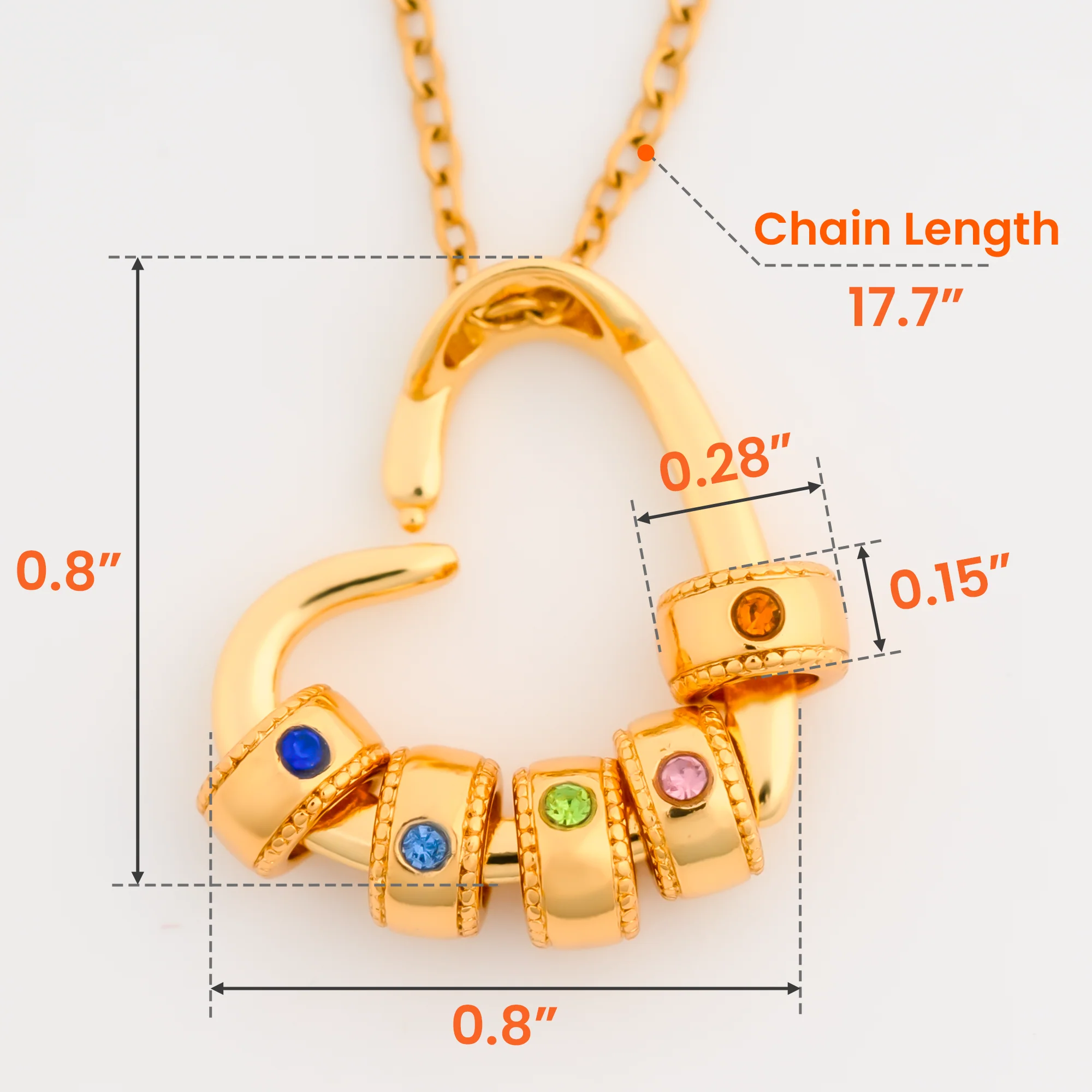 The Love Between A Mother & Sons- Personalized Birthstone Name Necklace With Heart Pendant - Image 7