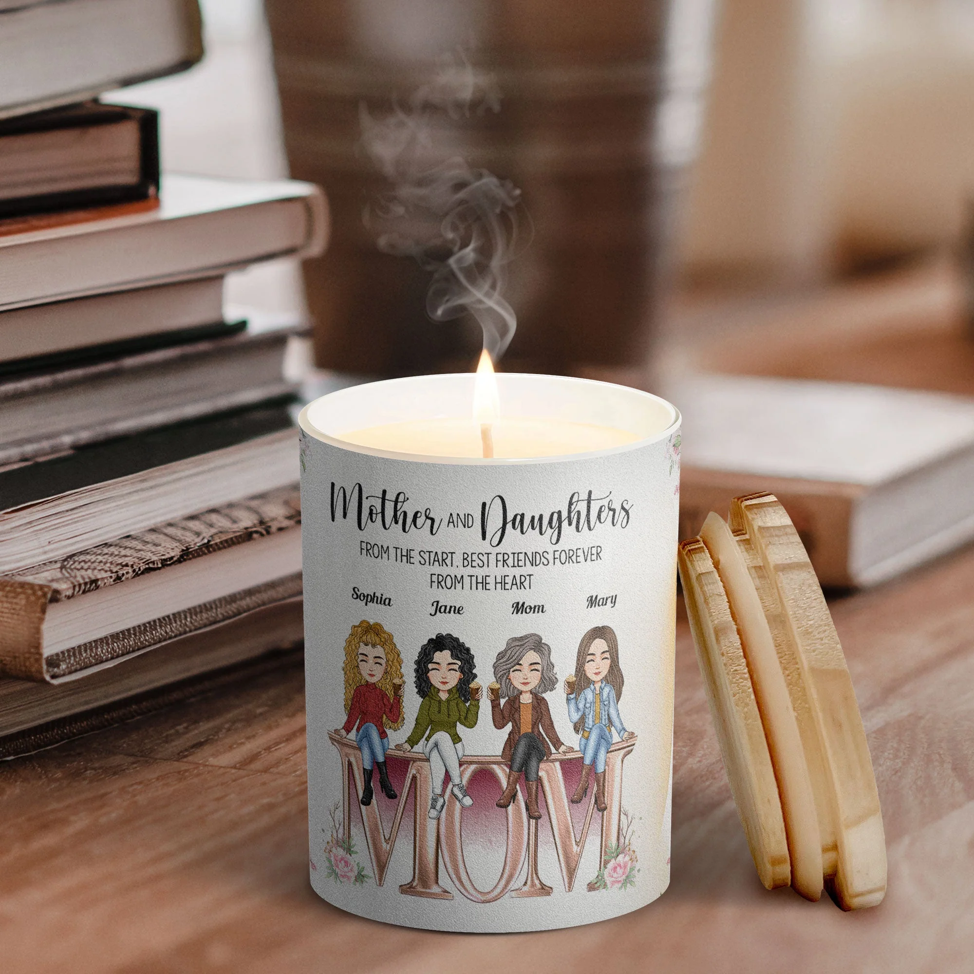 The Love Between Mother And Daughters - Personalized Candle - Image 2