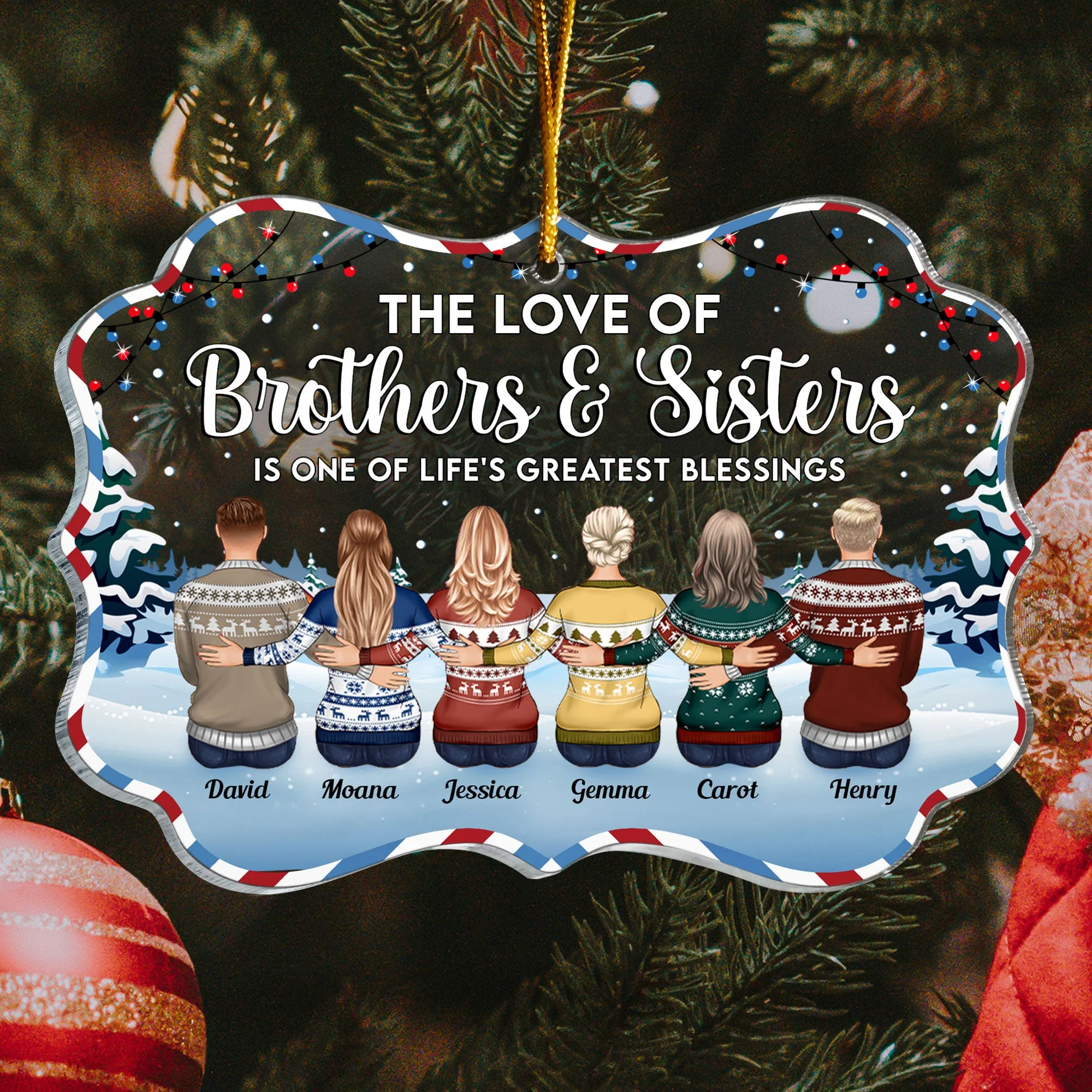 The Love Of Brothers & Sisters Is Forever - Personalized Acrylic Ornament - Christmas, Loving Gift For Family, Brothers, Sisters - Image 3