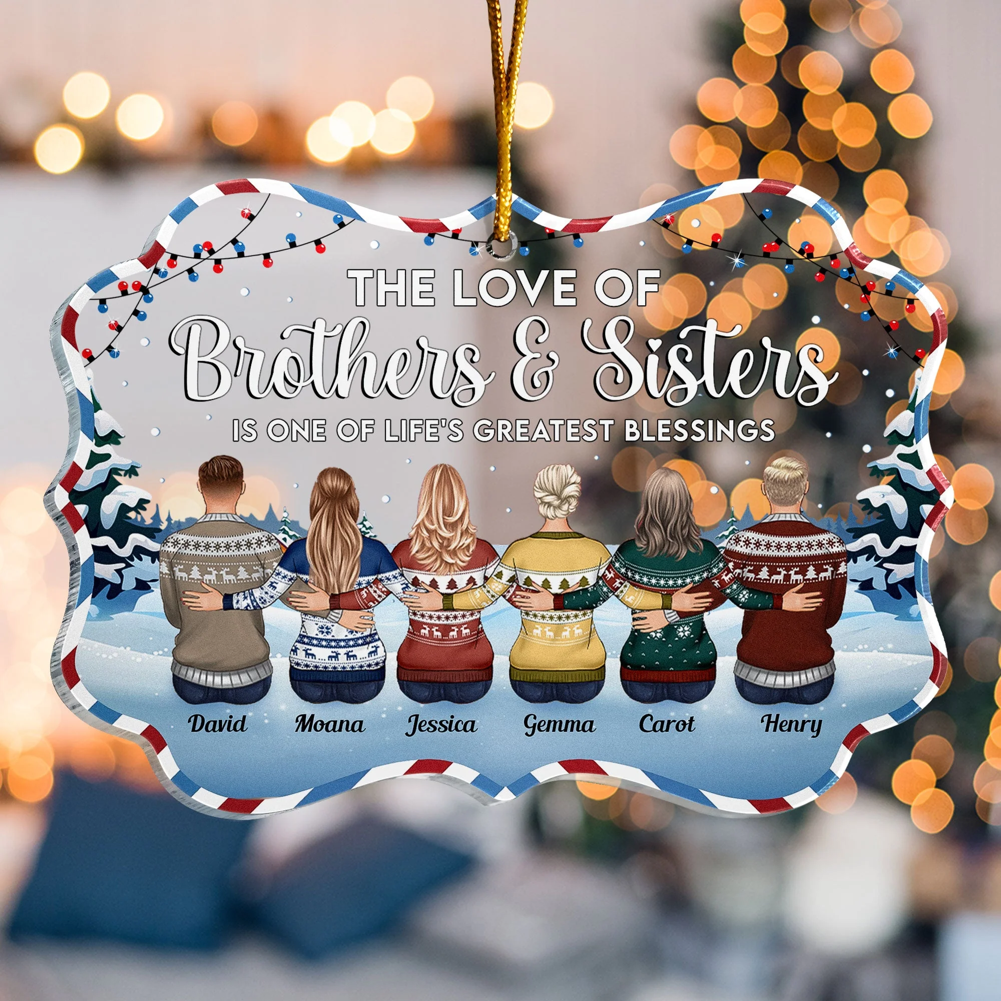 The Love Of Brothers & Sisters Is Forever - Personalized Acrylic Ornament - Christmas, Loving Gift For Family, Brothers, Sisters - Image 4