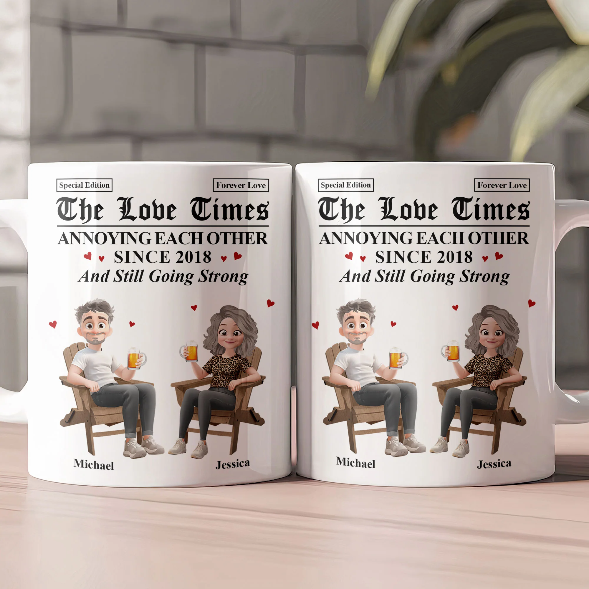 The Love Times Annoying Each Other Since - Personalized Mug - Image 2